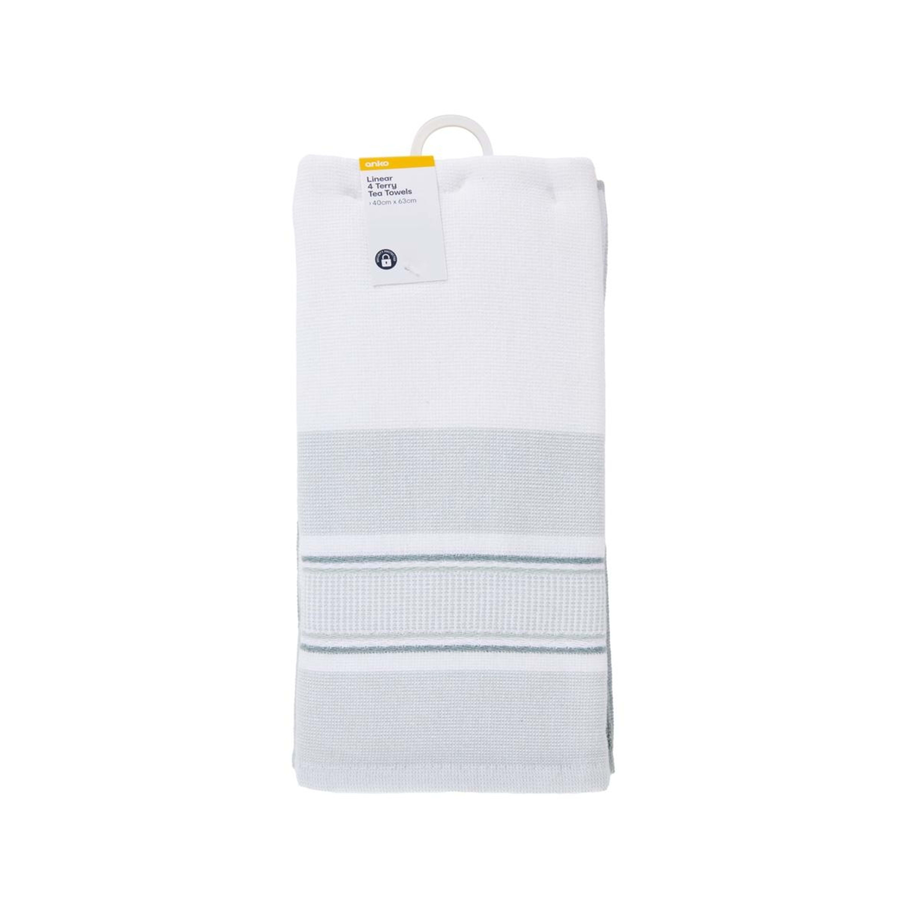 7 4 Pack Green Linear Terry Tea Towels, 7 of 7