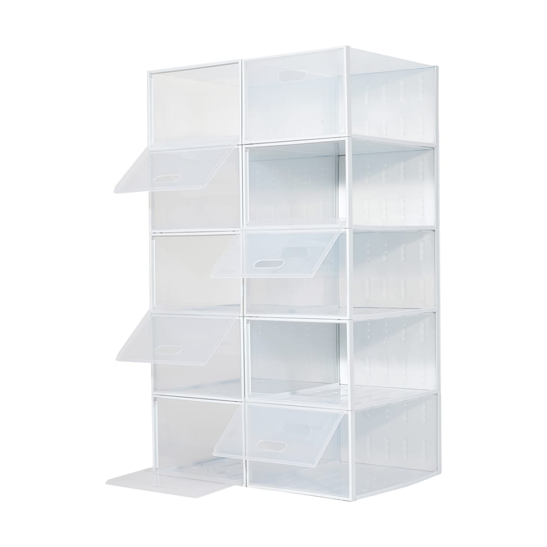 10 Pack Large Plastic Shoe Storage Box Kmart