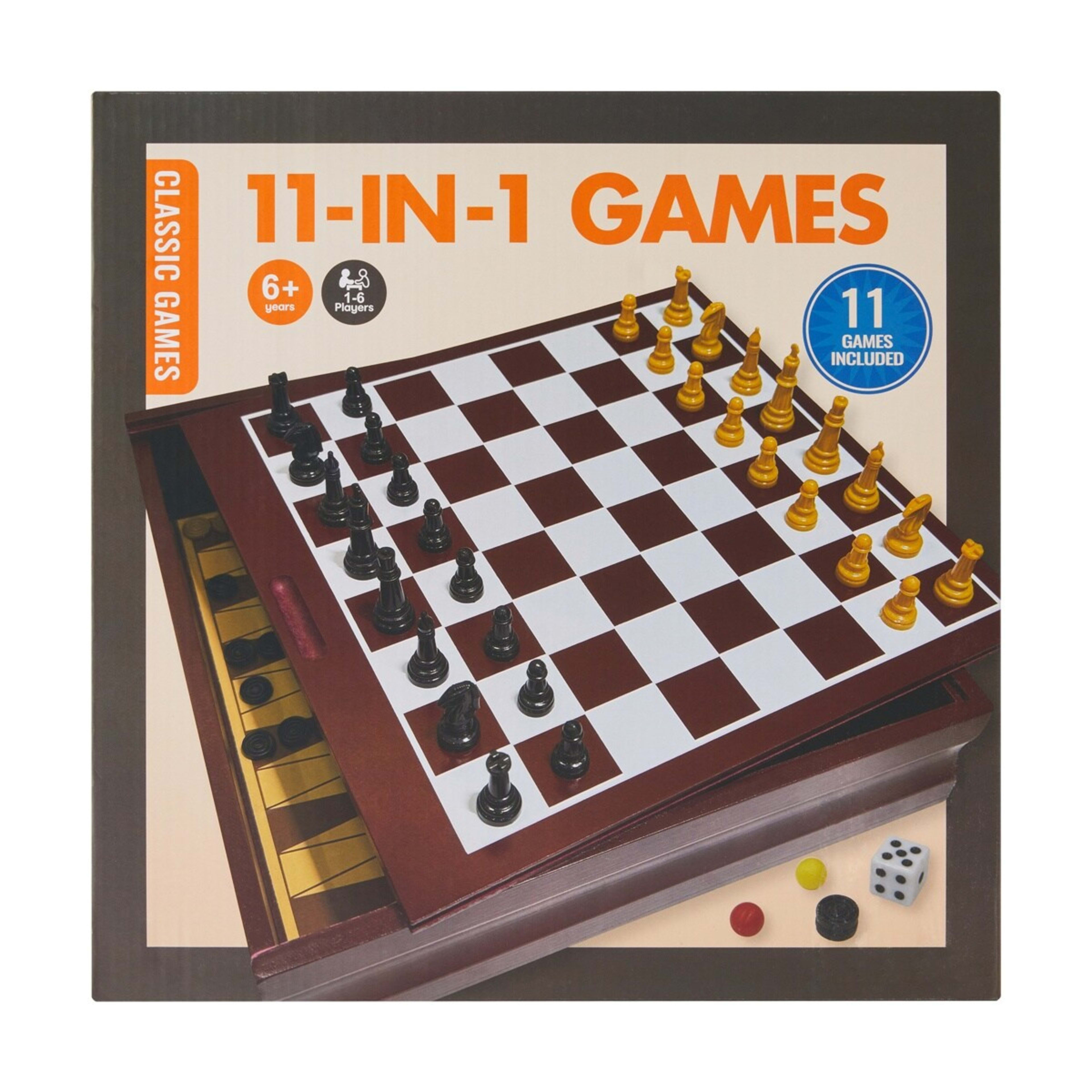 1 Deluxe Wooden 11-In-1 Classic Games