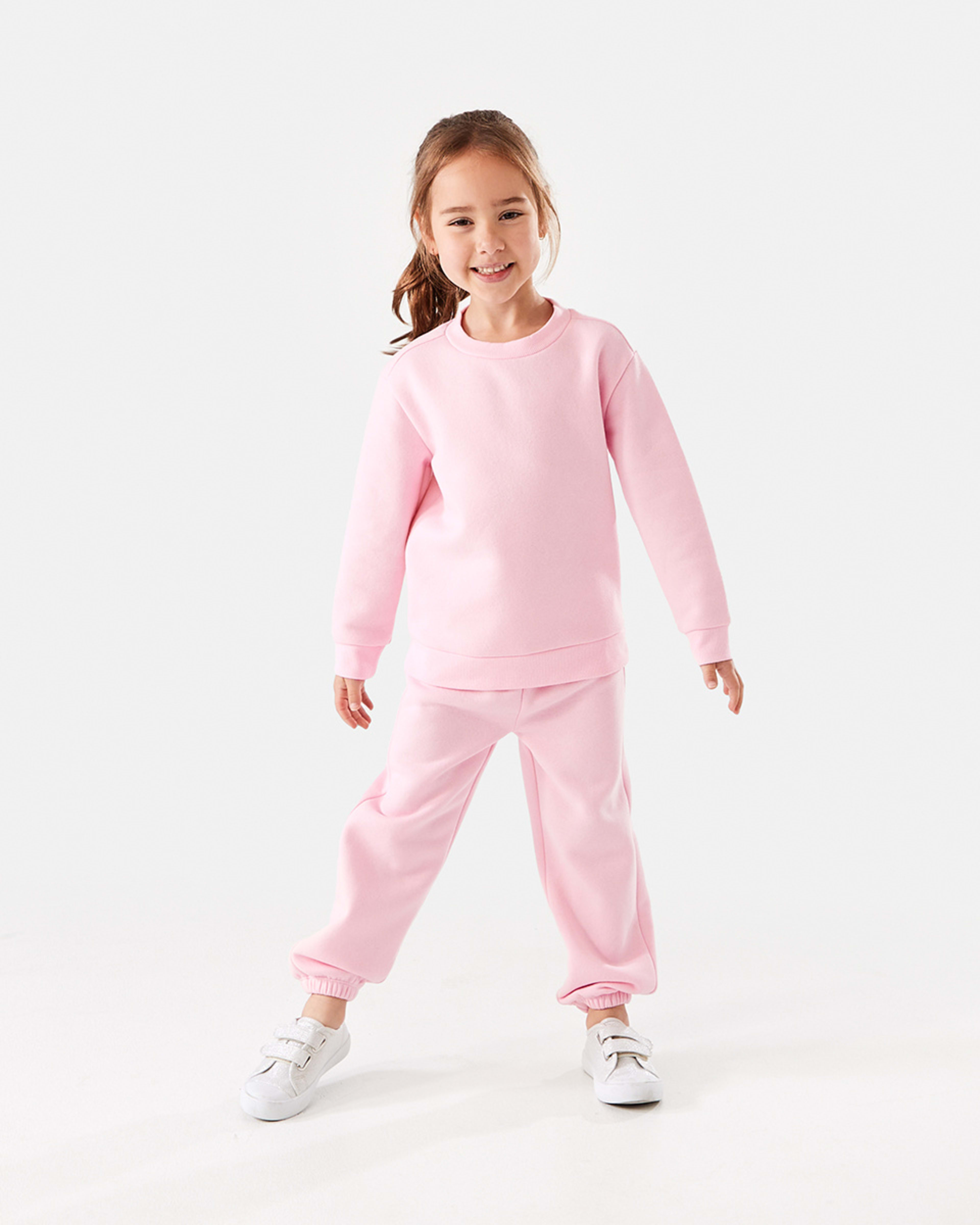 6 Basic Crew Neck Sweatshirt Light Pink, 6 of 9