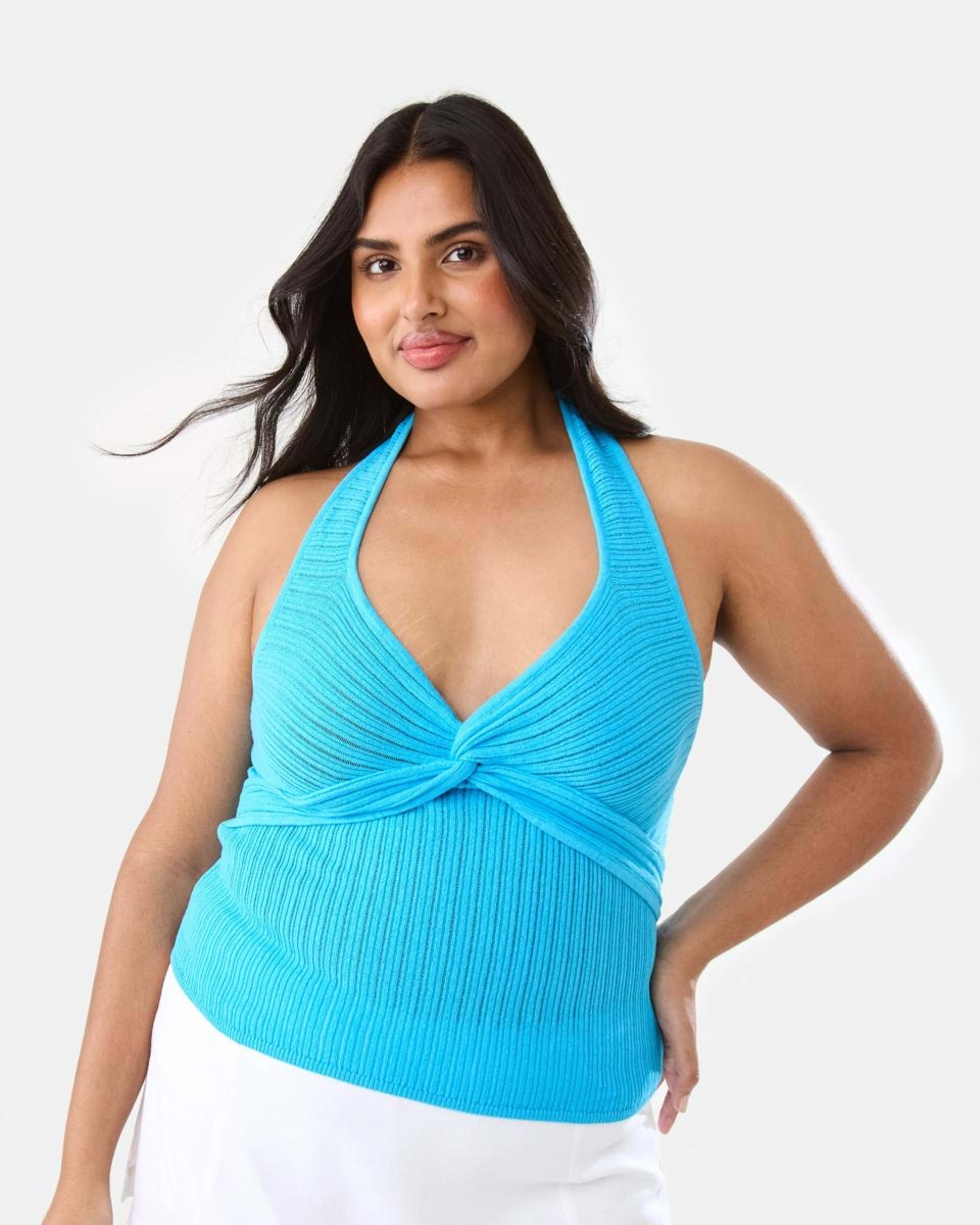 3 Halter Twist Front Top AQUAMARINE, 3 of 10