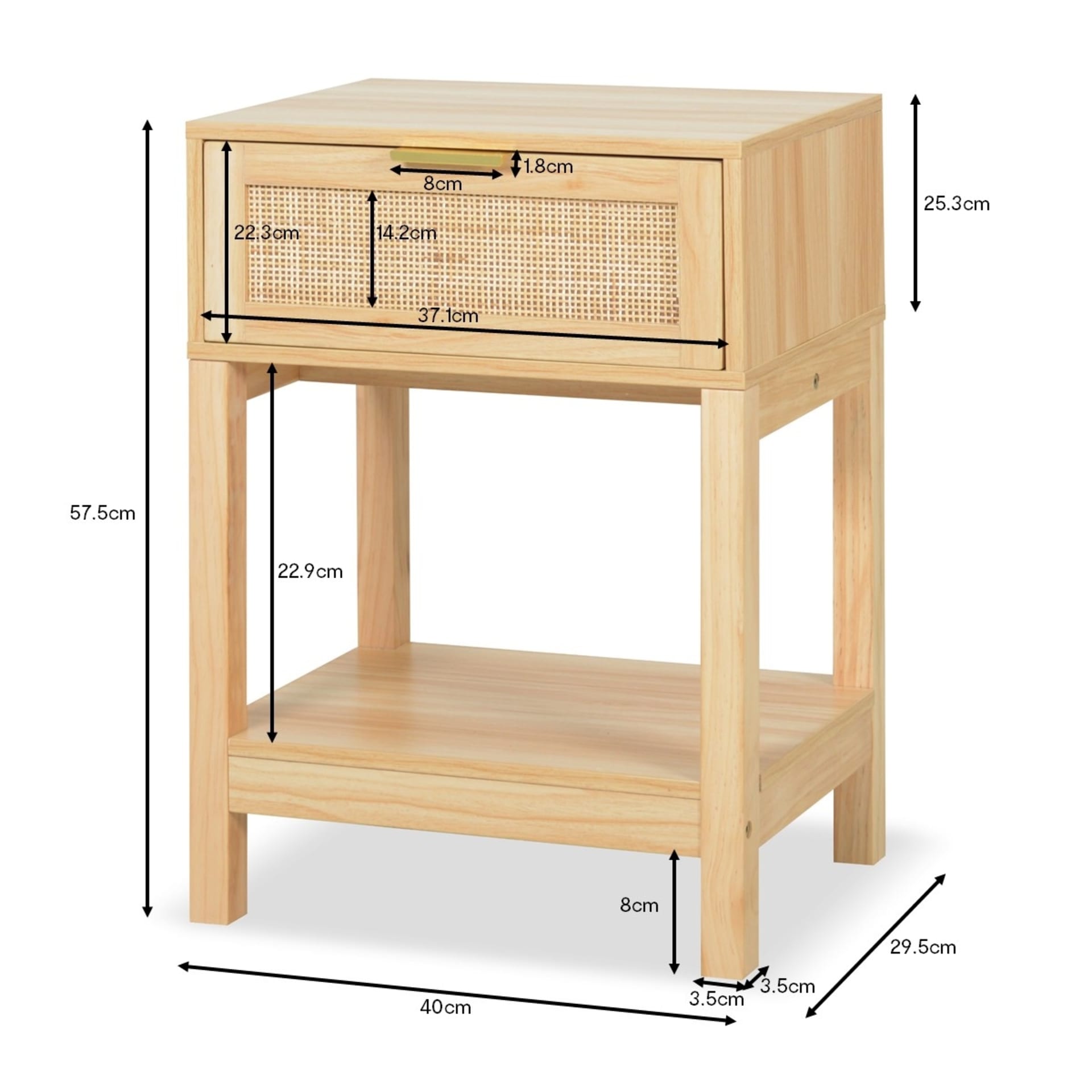 Fraser Rattan Bedside Table Kmart