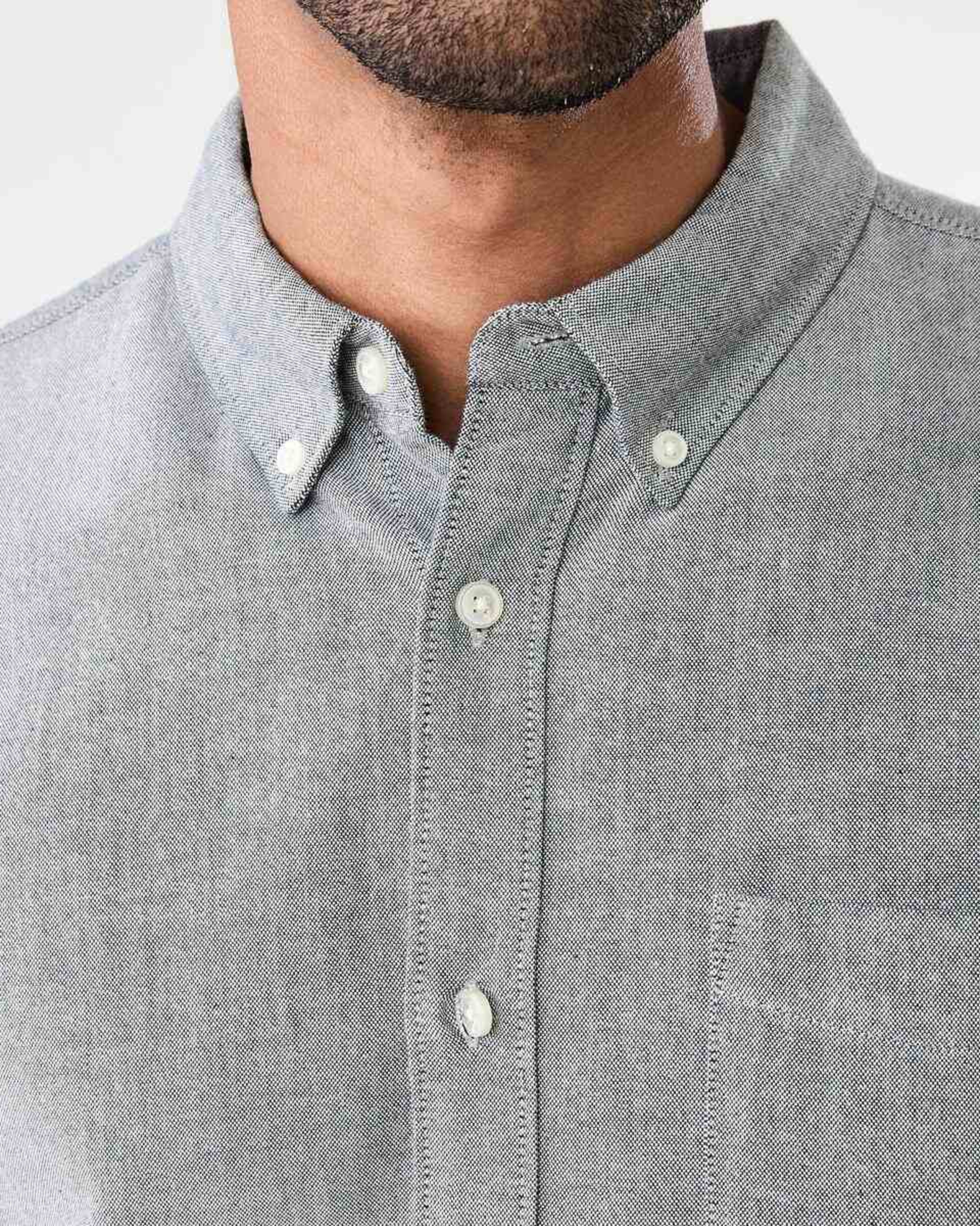 5 Short Sleeve Oxford Shirt GREY YD, 5 of 6