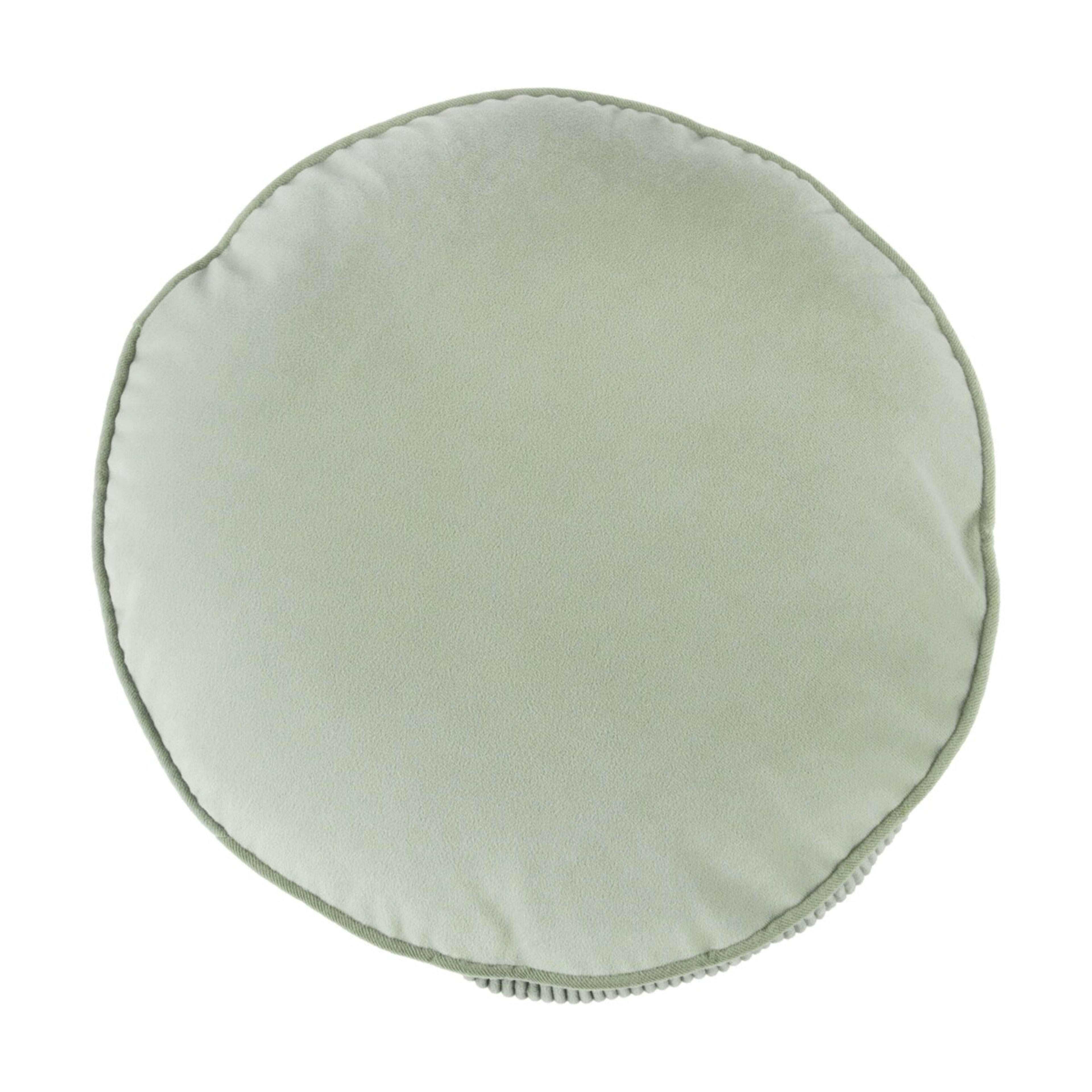 1 40cm Velvet Round Cushion - Seagrass
