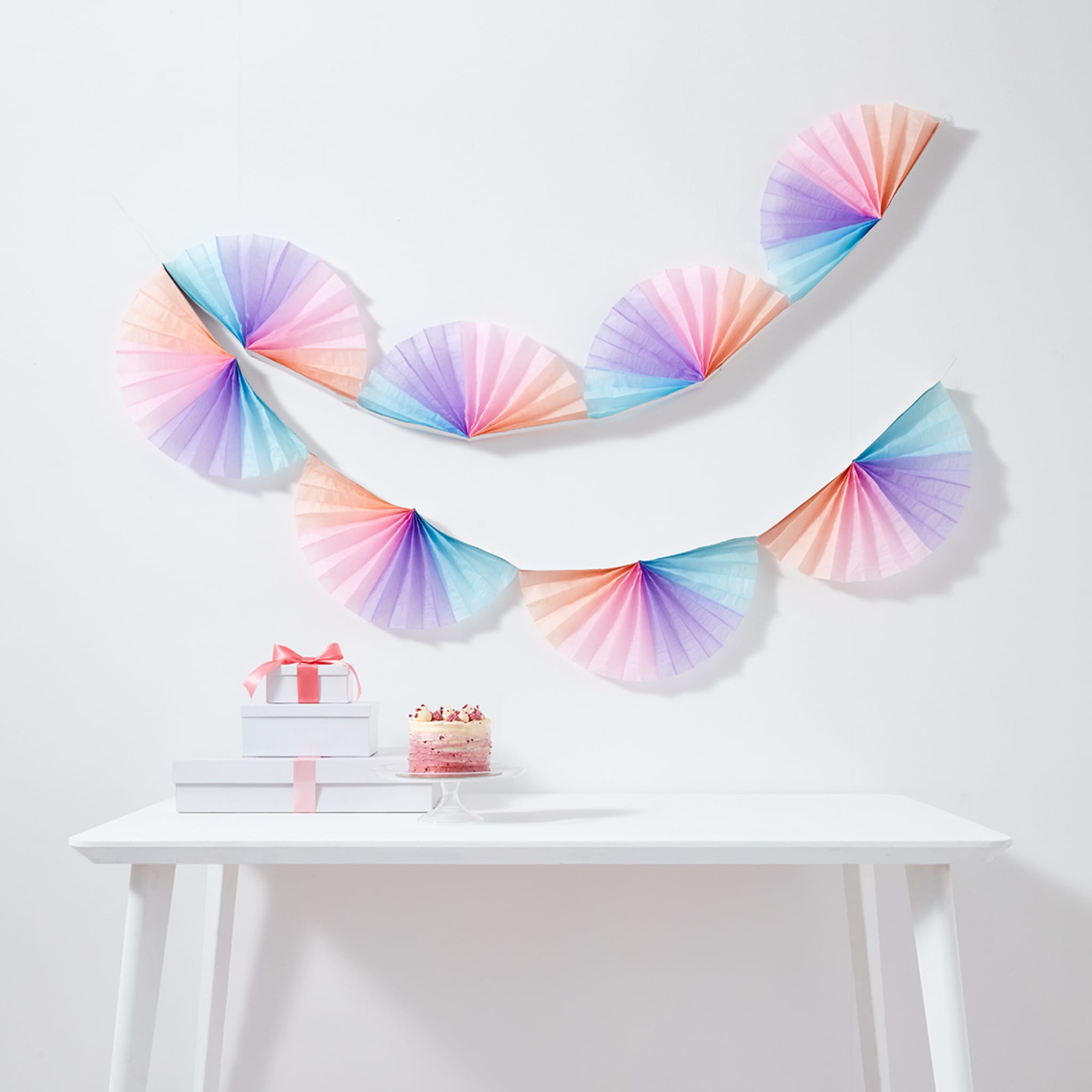 Pastel Tissue Paper Fan Garland Kmart