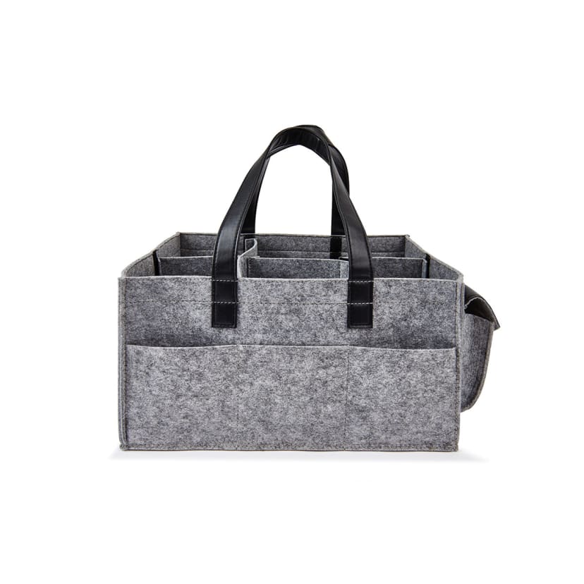 Large Nappy Caddy Grey and Black Kmart