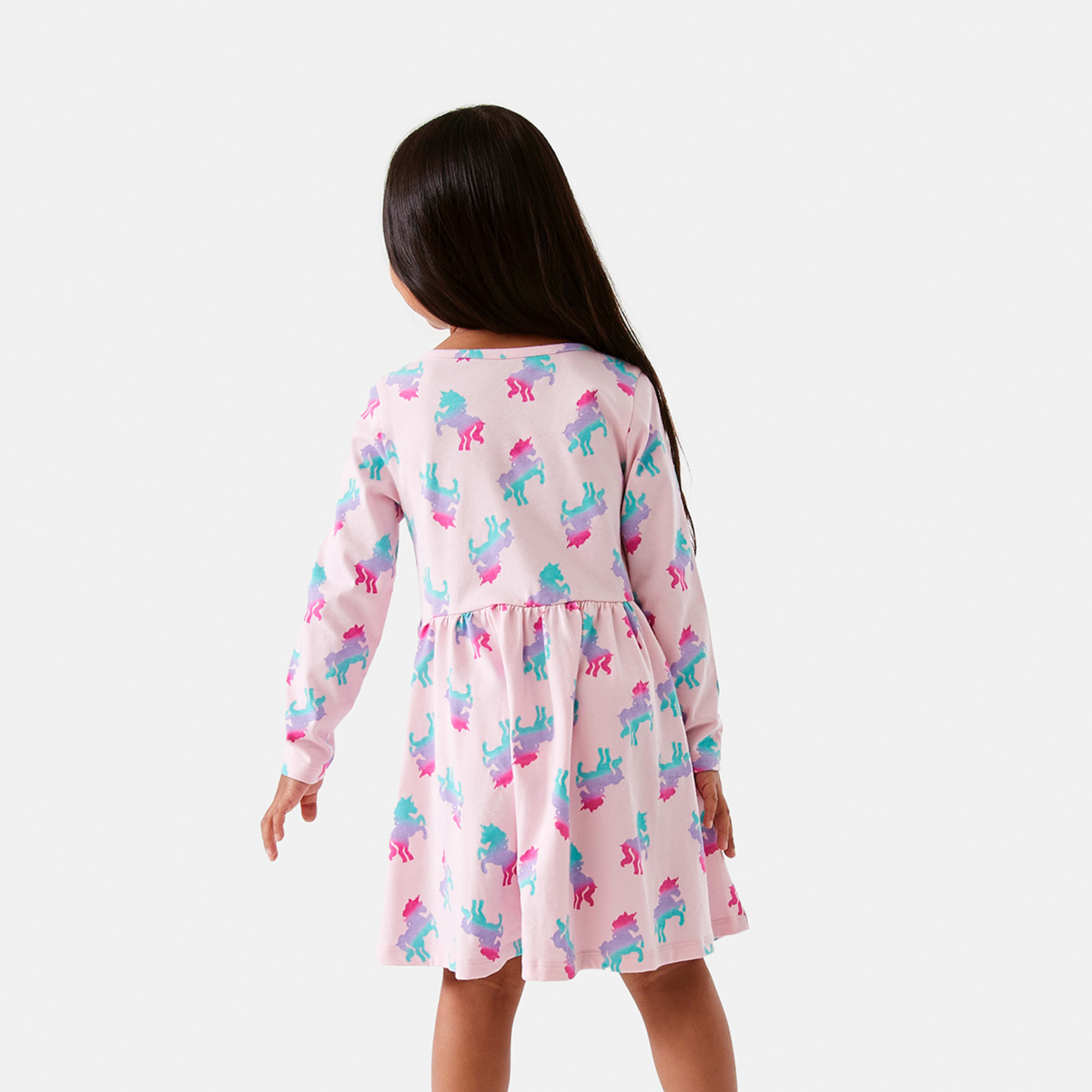 2 Long Sleeve Jersey Dress Unicorn, 2 of 10