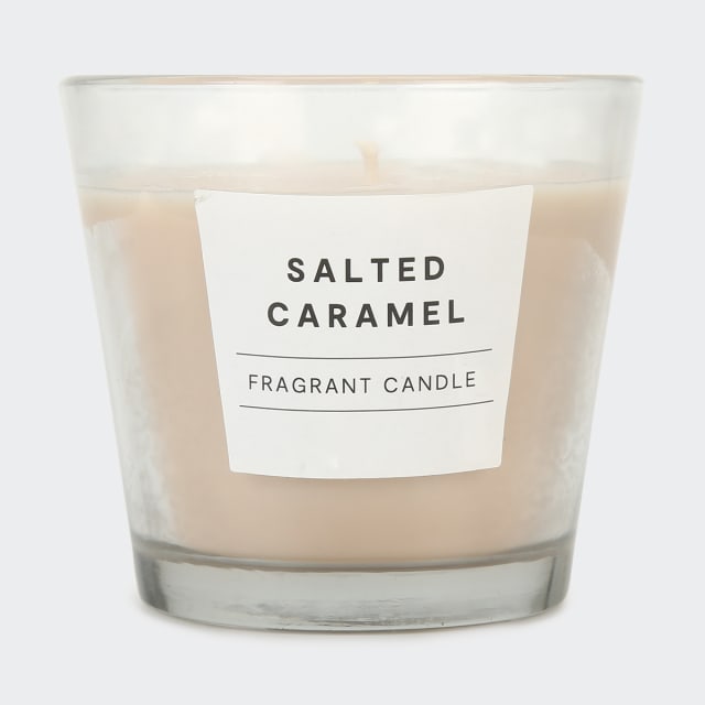 Salted Caramel Fragrant Candle in Glass Kmart