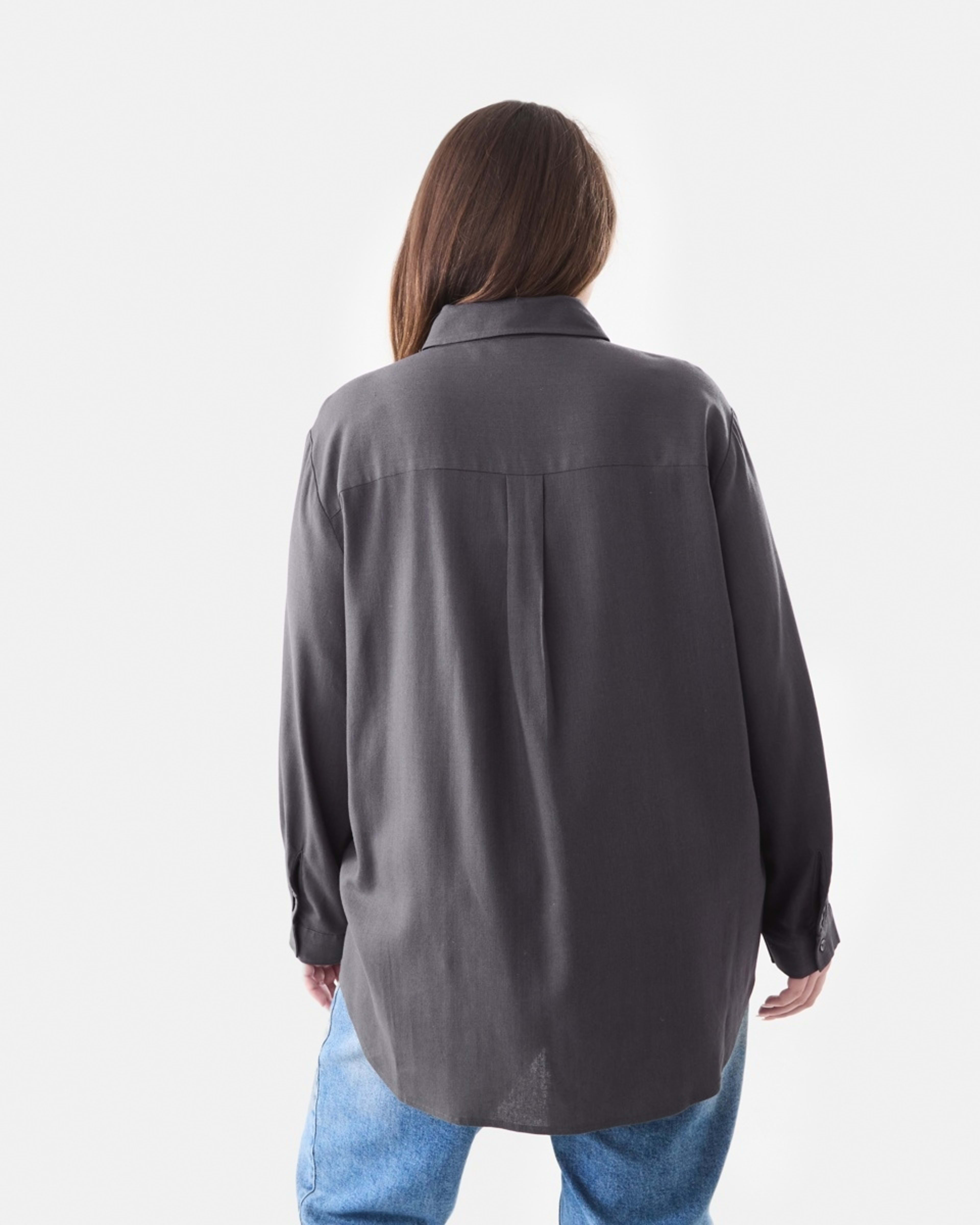 3 Curve Long Sleeve Linen Shirt Nine Navy, 3 of 5