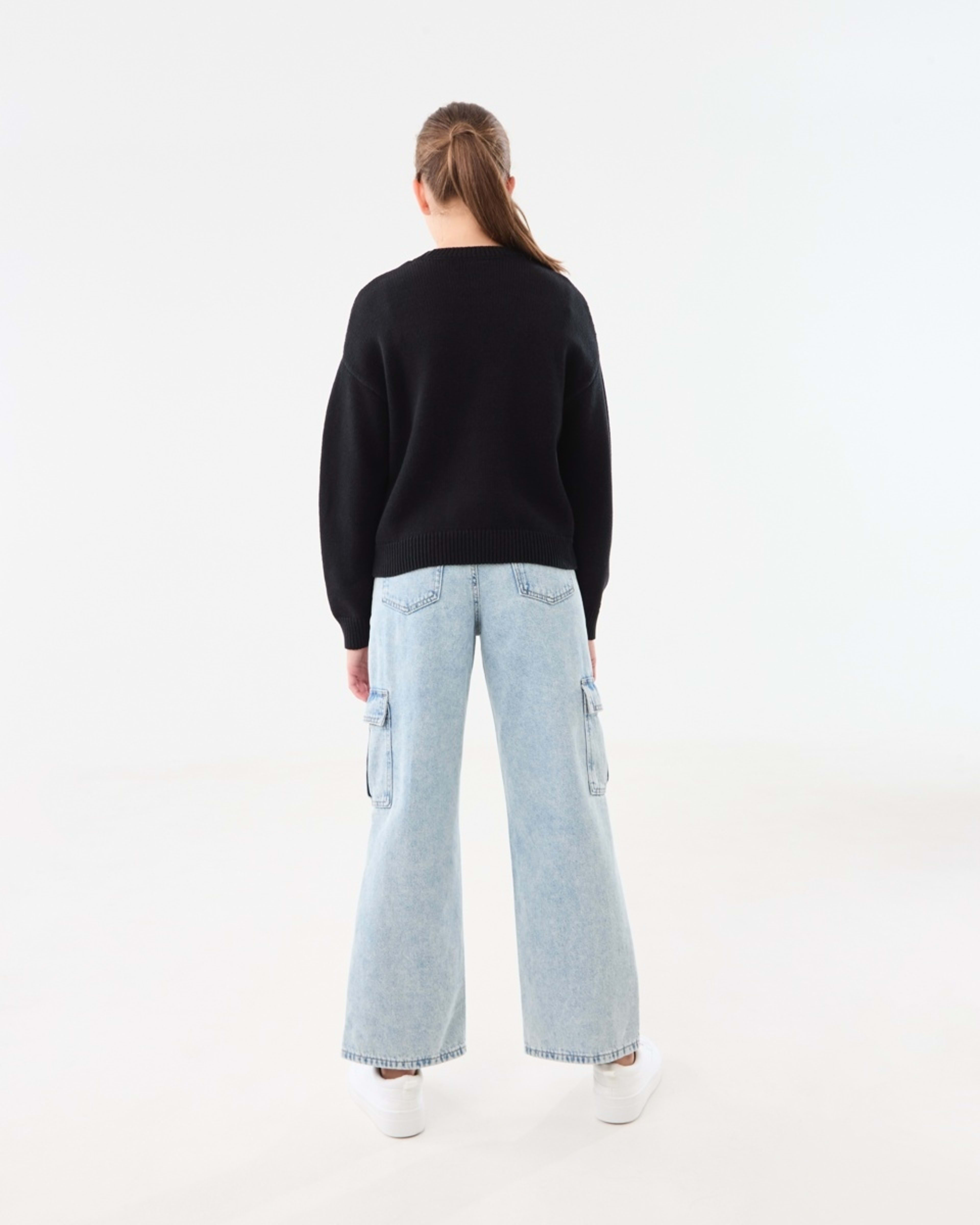6 Bow Knit Jumper Black, 6 of 8