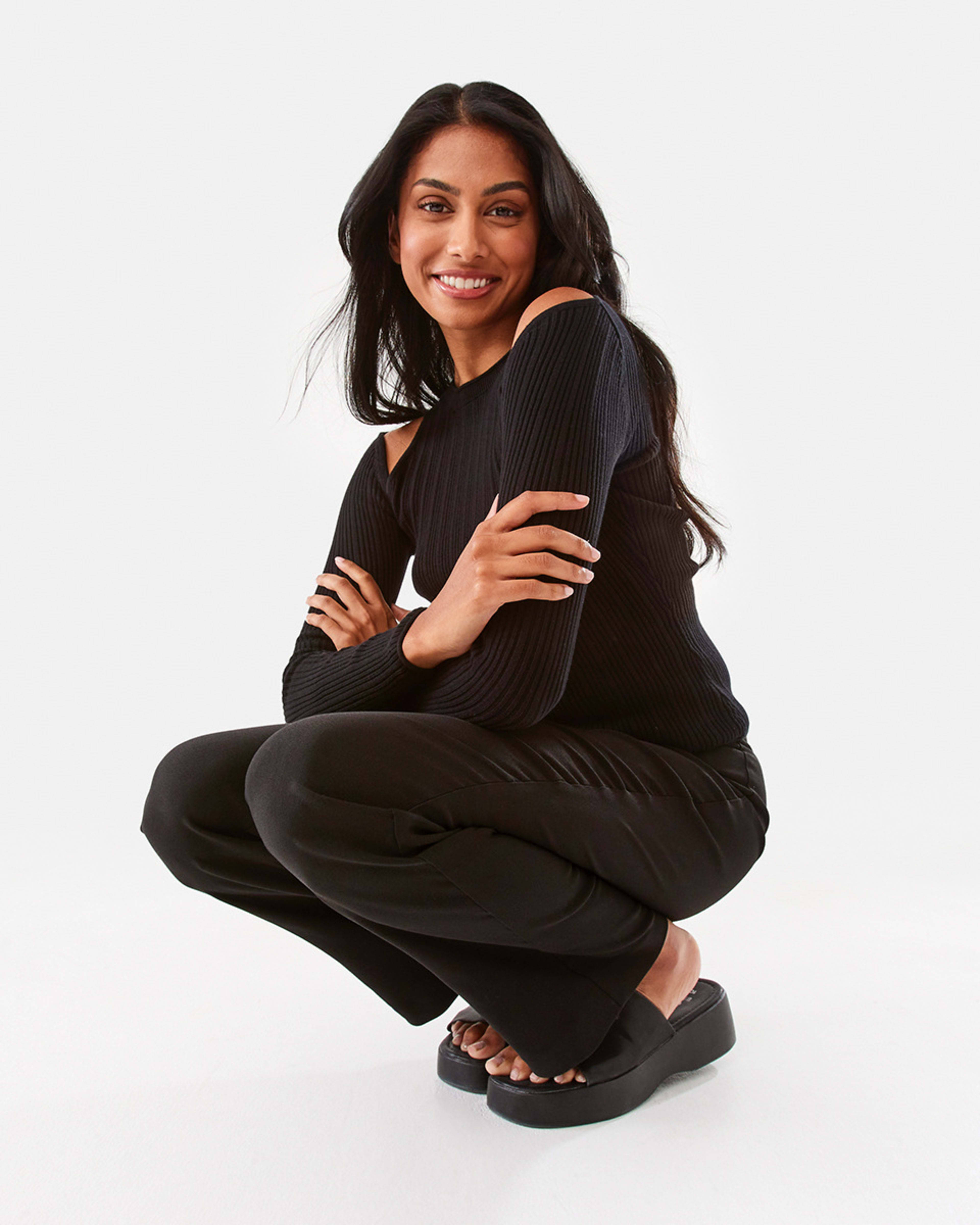 5 Long Sleeve True Knit Variegated Top Black, 5 of 10