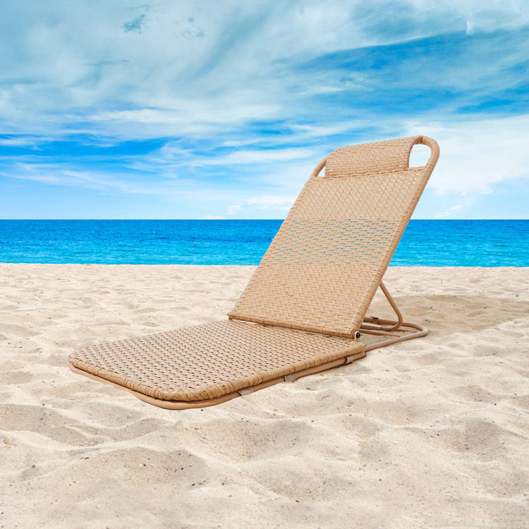 Beach Lounger Rattan Look Brown Kmart