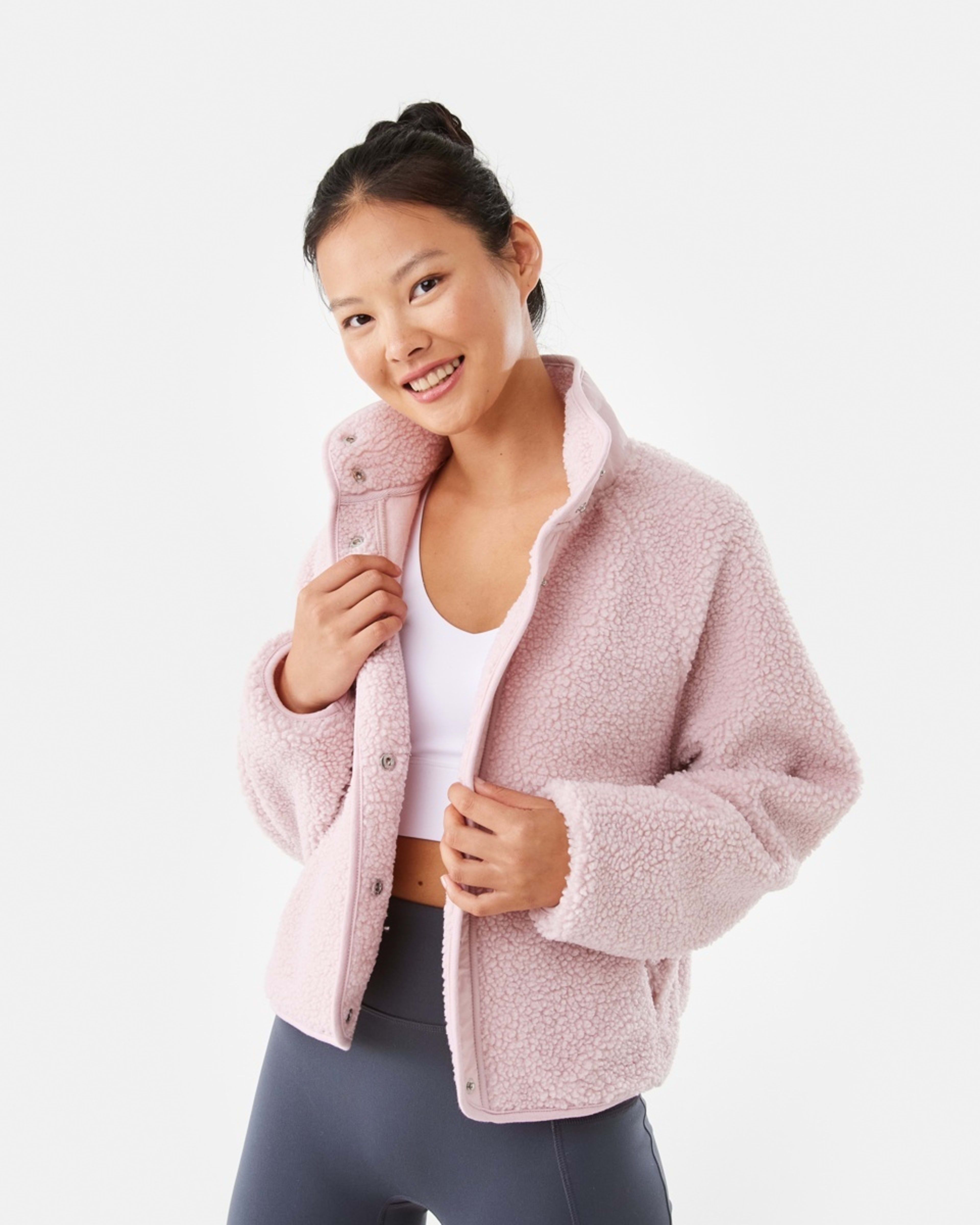 1 Active Womens Sherpa Patch Jacket Aura Pink, 1 of 10