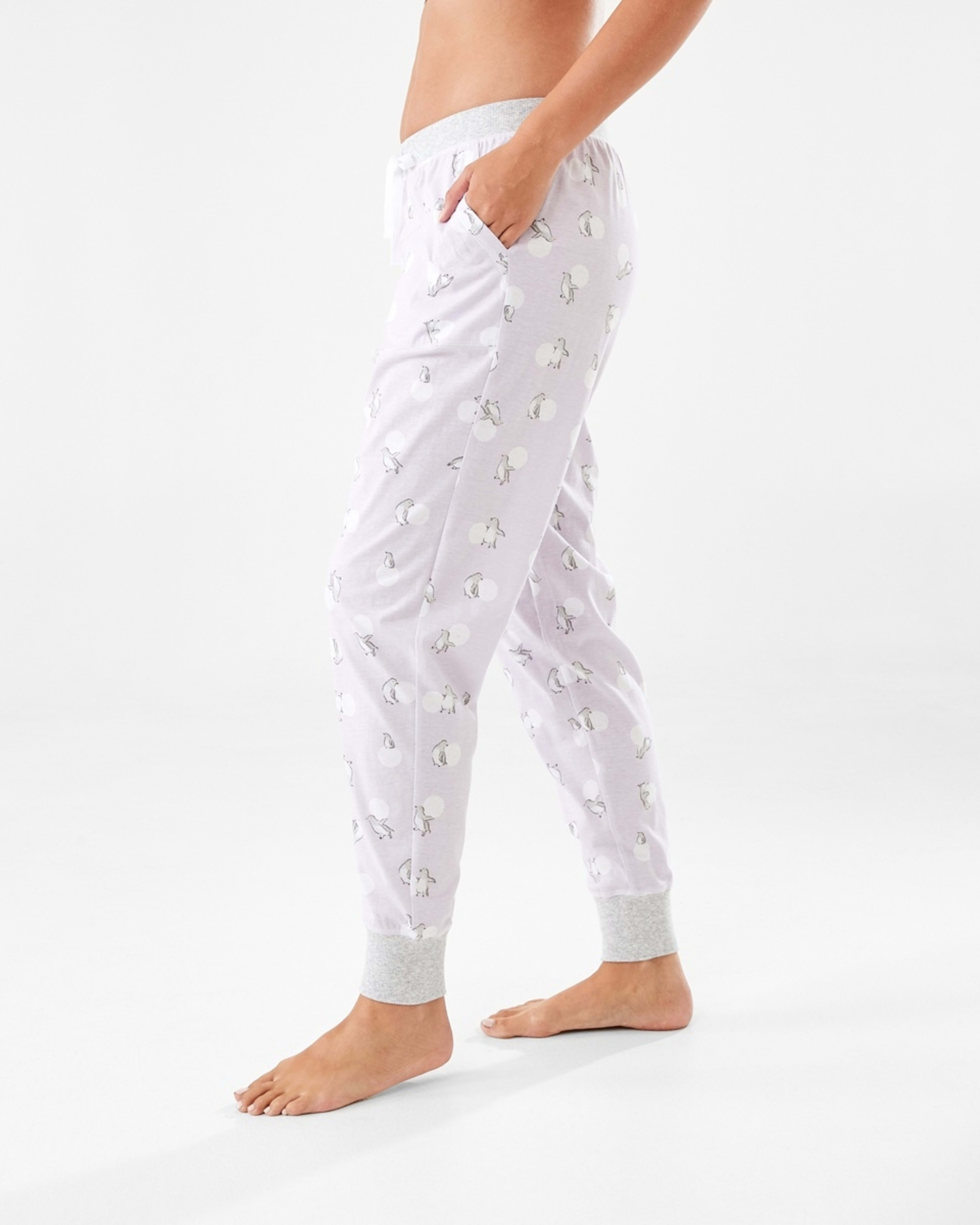 2 Printed Knit Cuffed Pants Penguin, 2 of 6