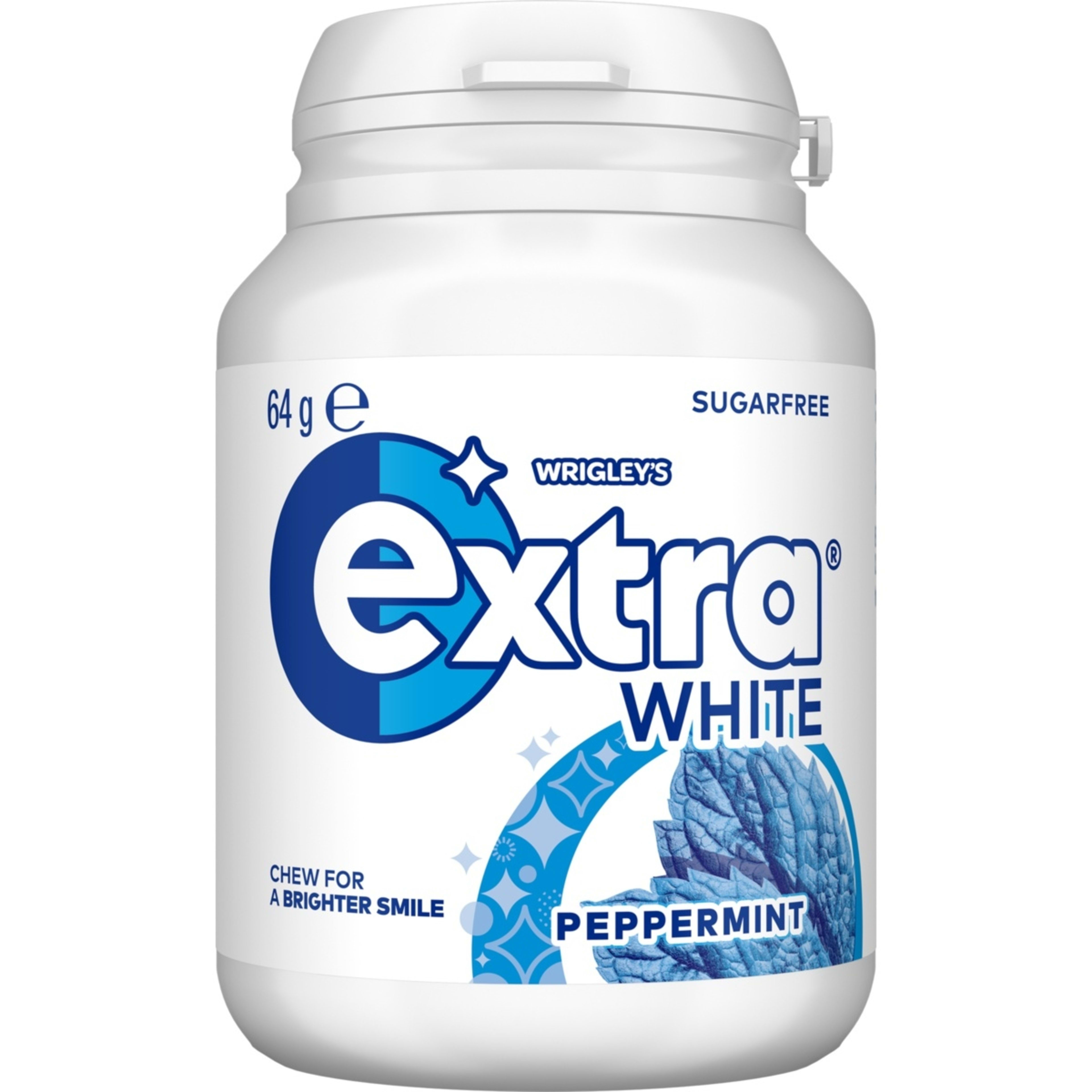 1 Wrigley's Extra White Peppermint Sugar Free Bottle 64g