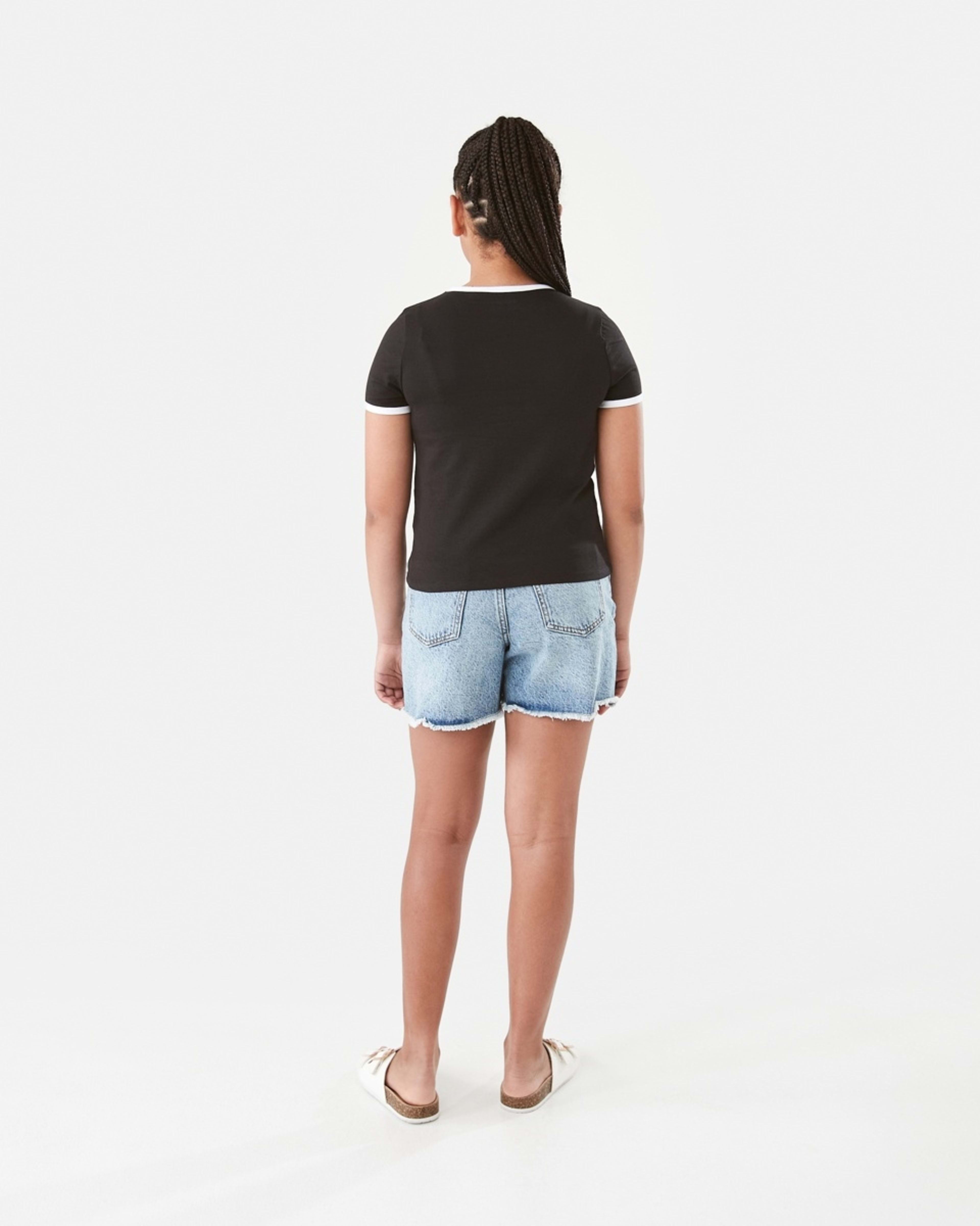 7 Short Sleeve Ringer T-shirt Manifest Butterfly Black, 7 of 9