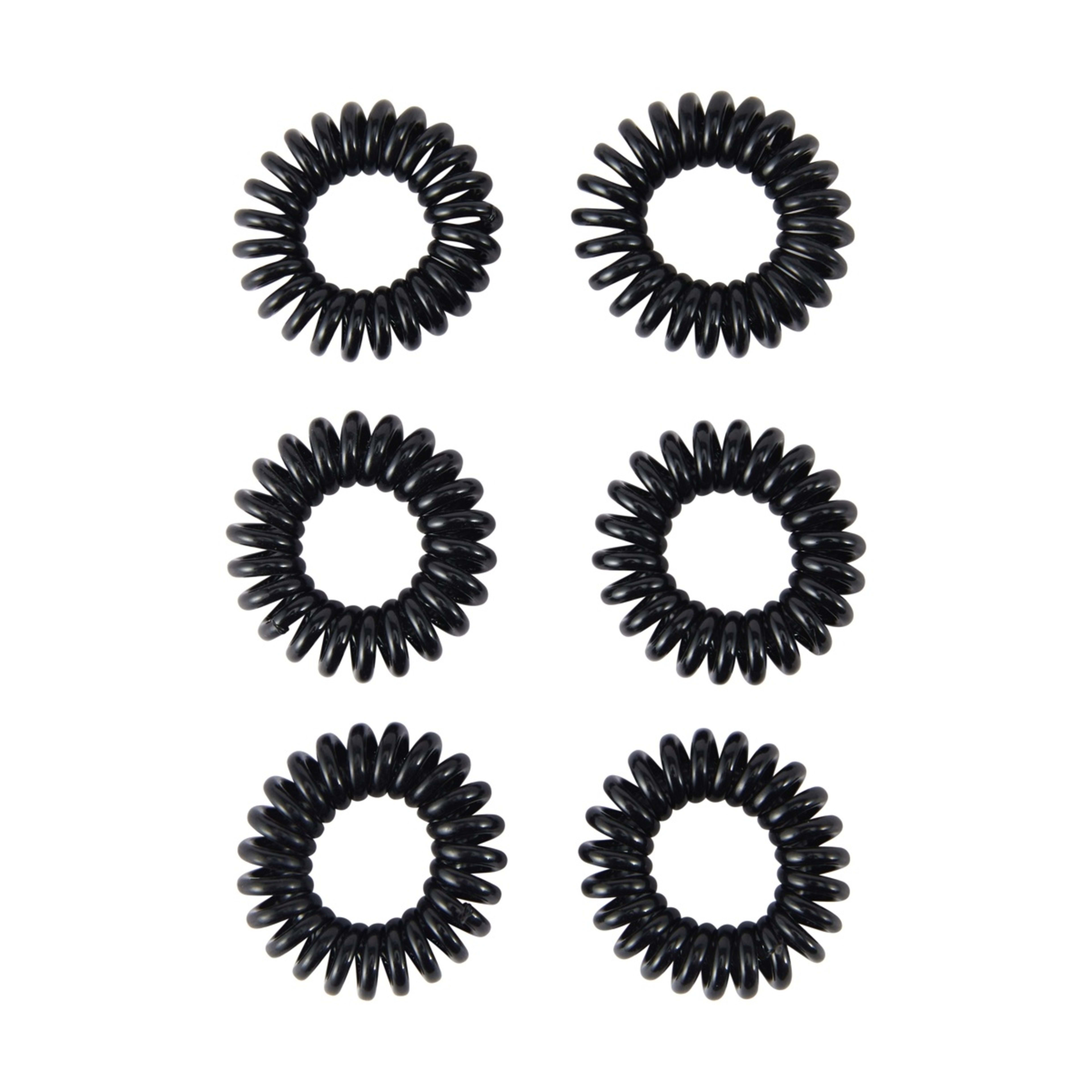 1 OXX Haircare 6 Piece Spiral Hair Elastics - Black