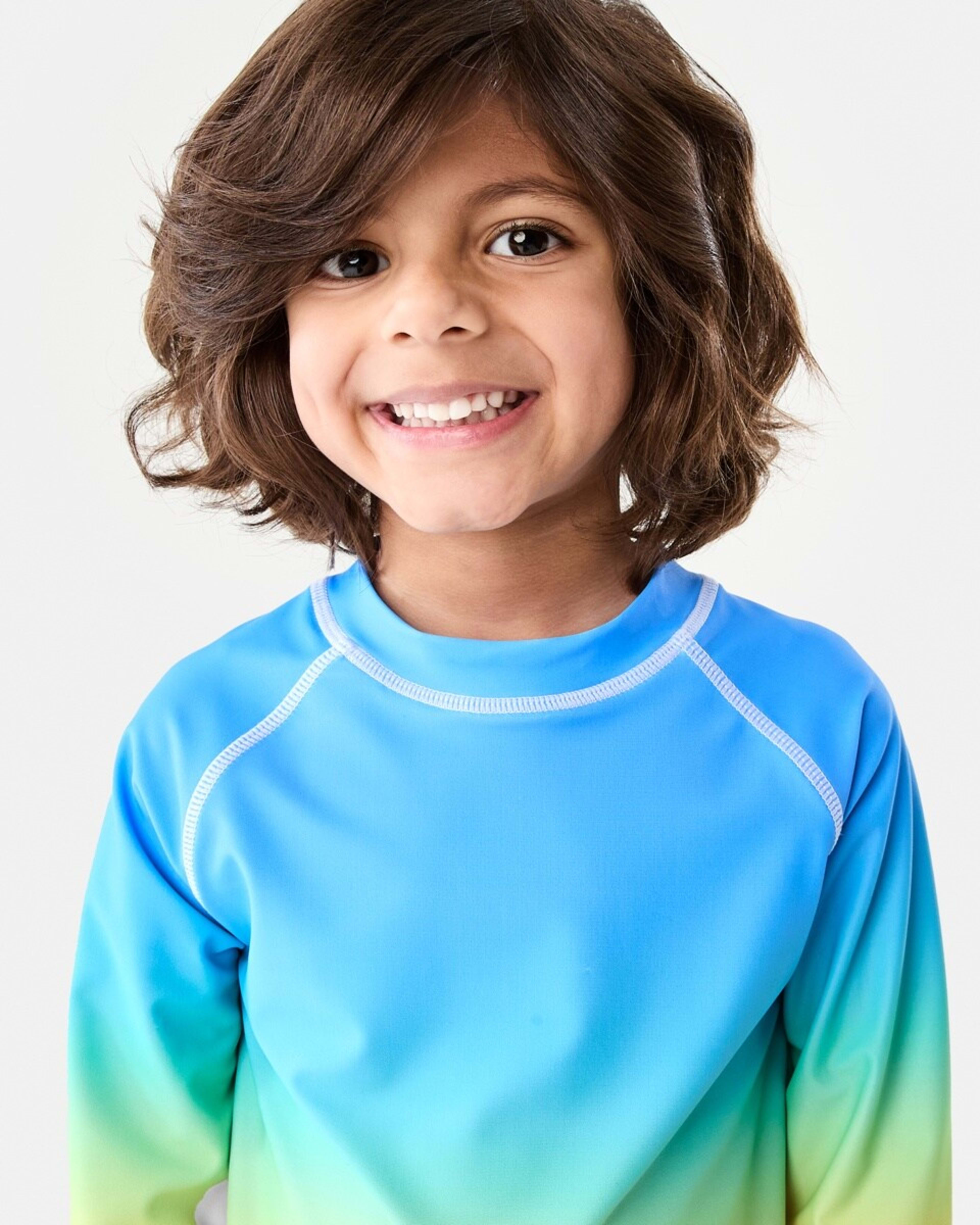 3 Printed Long Sleeve Rash Vest RASHIE FLURO RAINBOW, 3 of 6