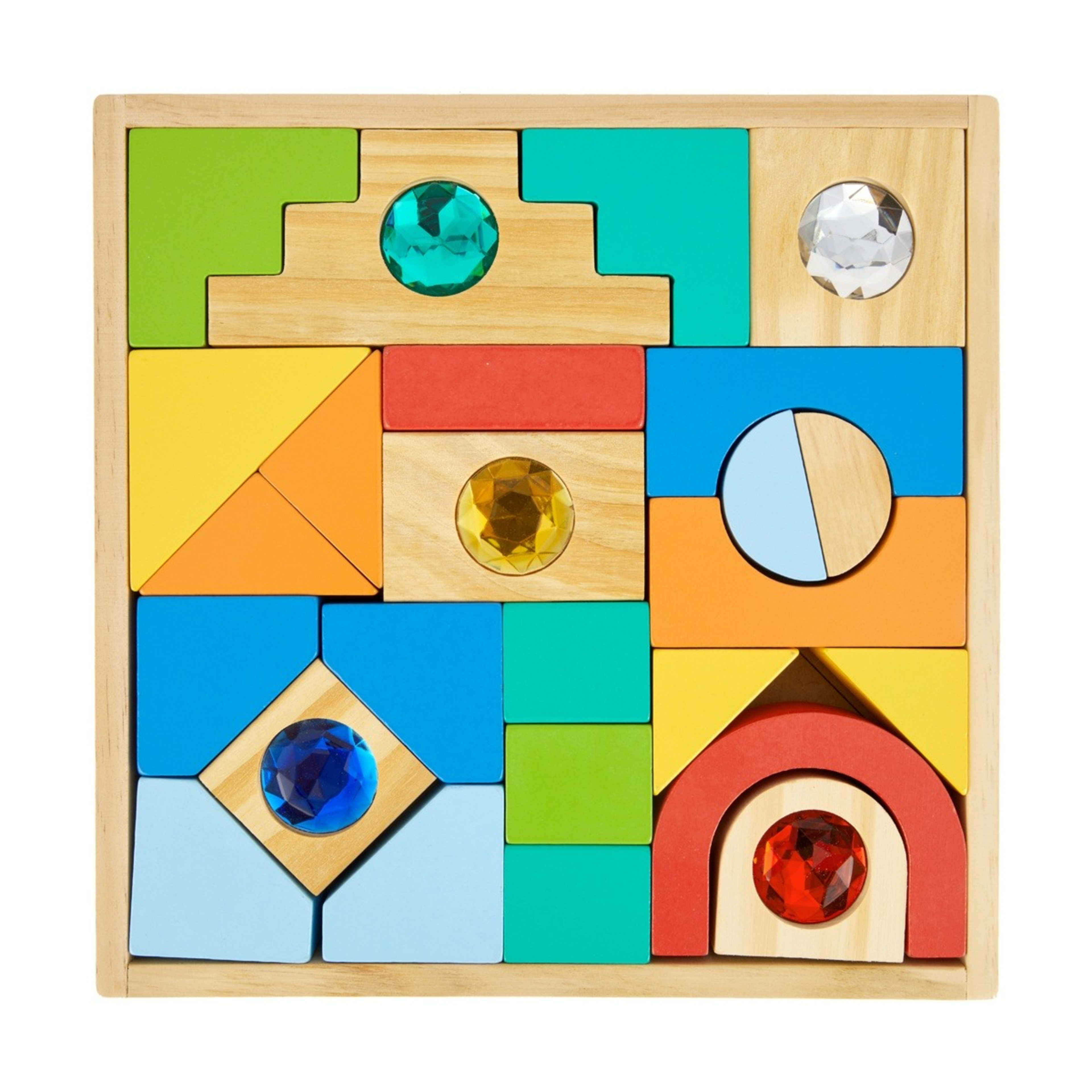 1 Wooden Gem Rainbow Block Set