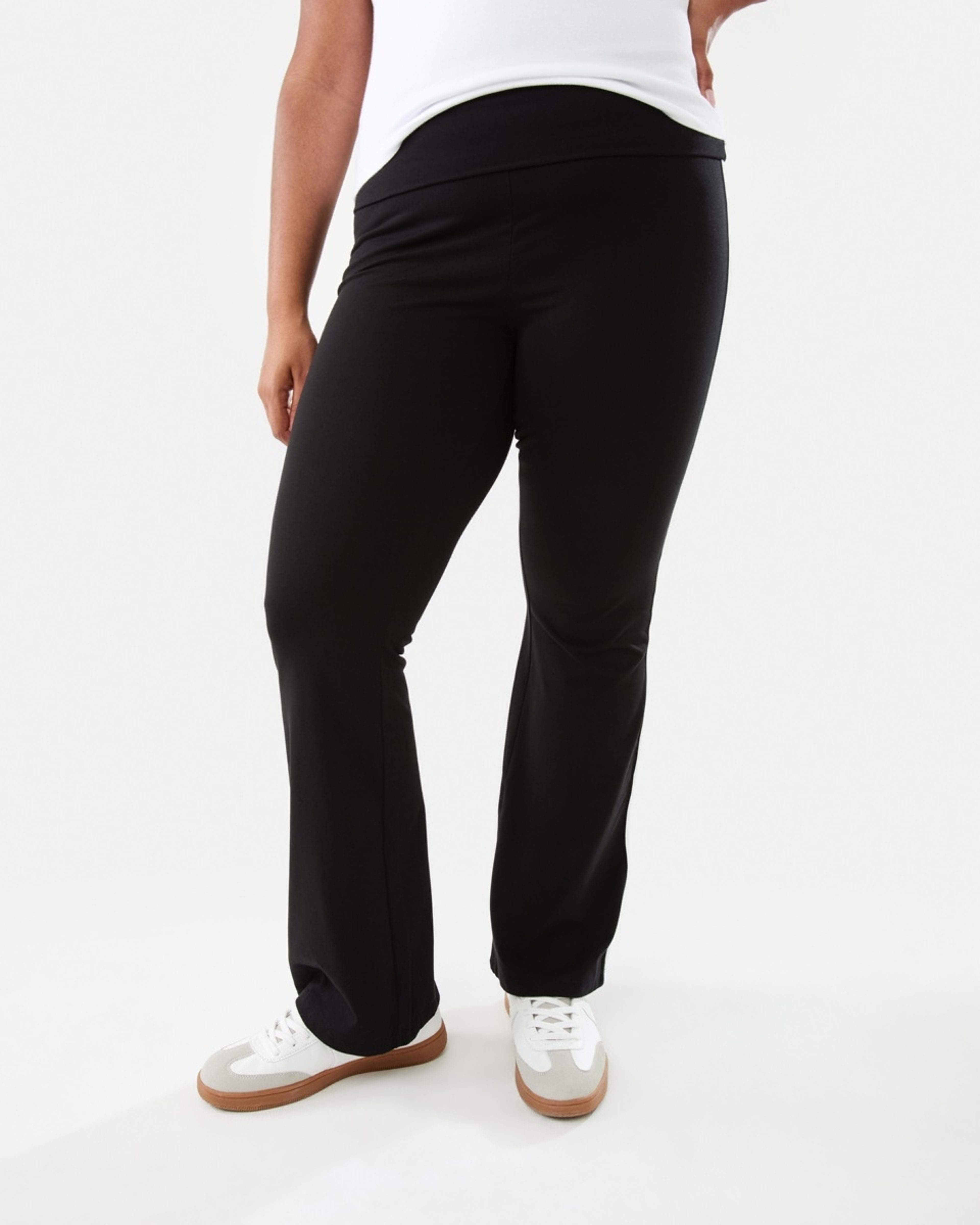 3 Side Stripe Fold Down Flare Pants Black, 3 of 8