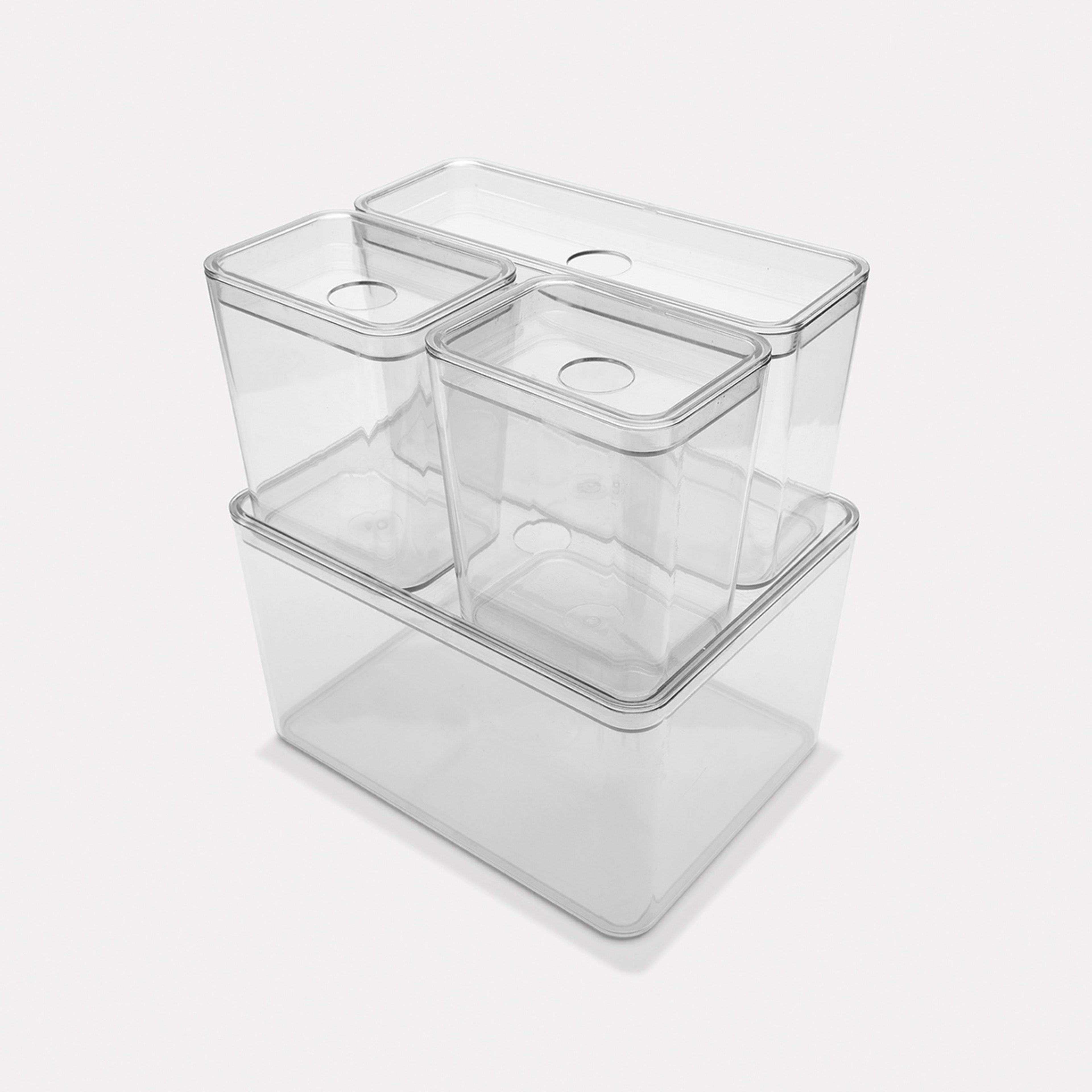 Set of 4 Clear Organisers with Lids Kmart
