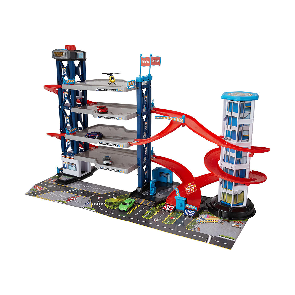 garage toy set with cars