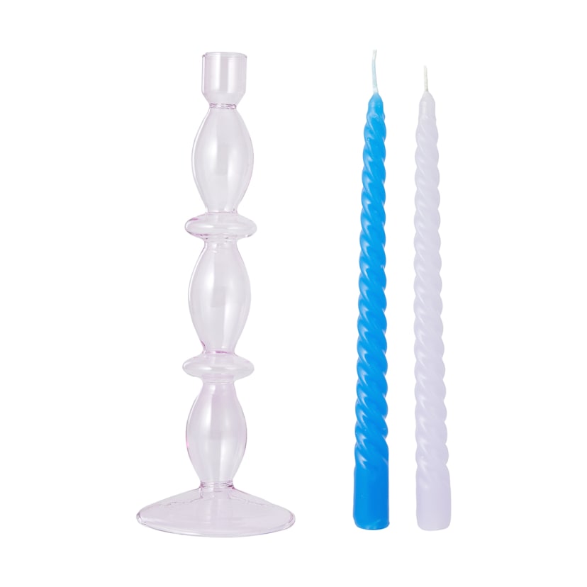 Lilac Taper Candle Set Kmart