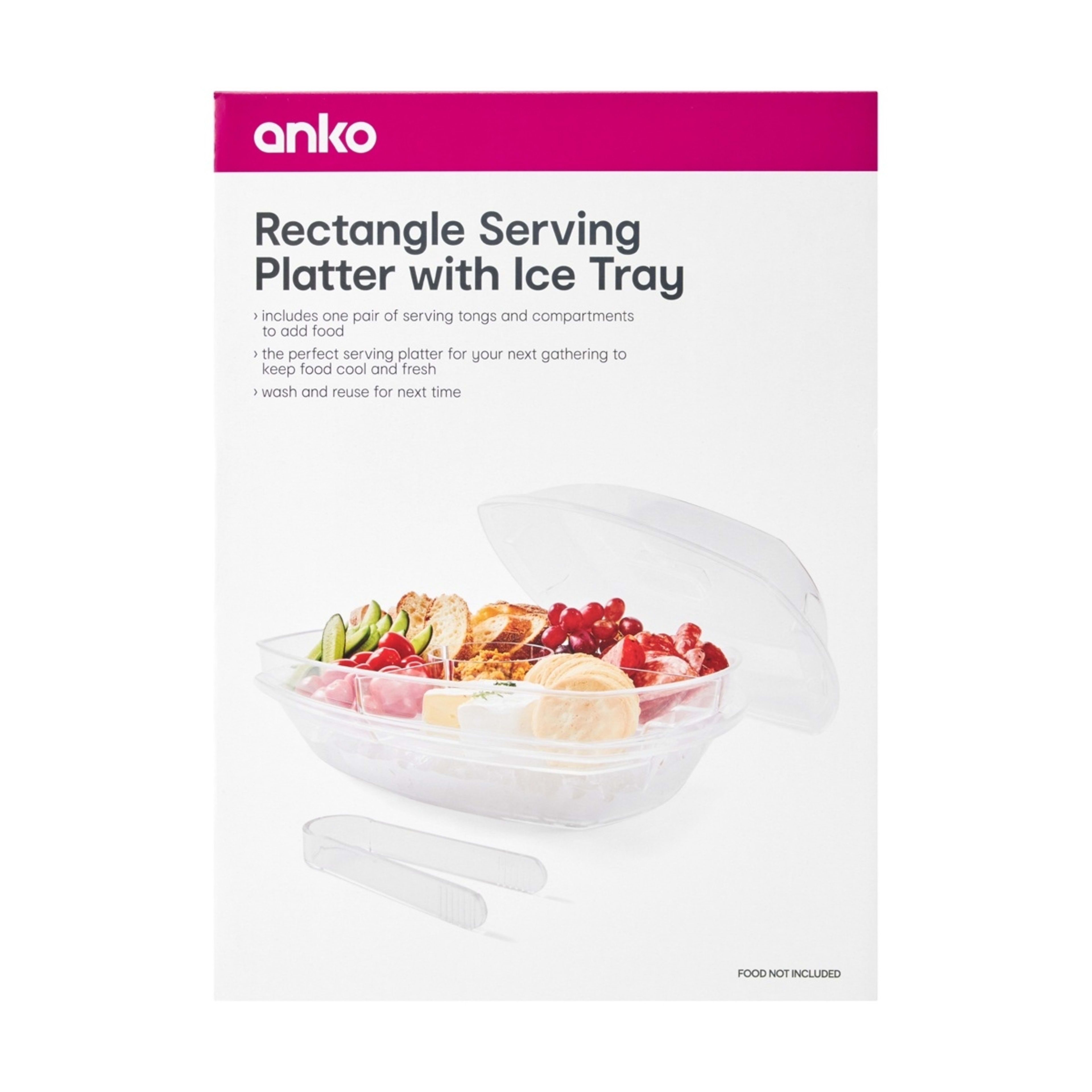 10 Rectangle Food Platter with Ice Tray, 10 of 10