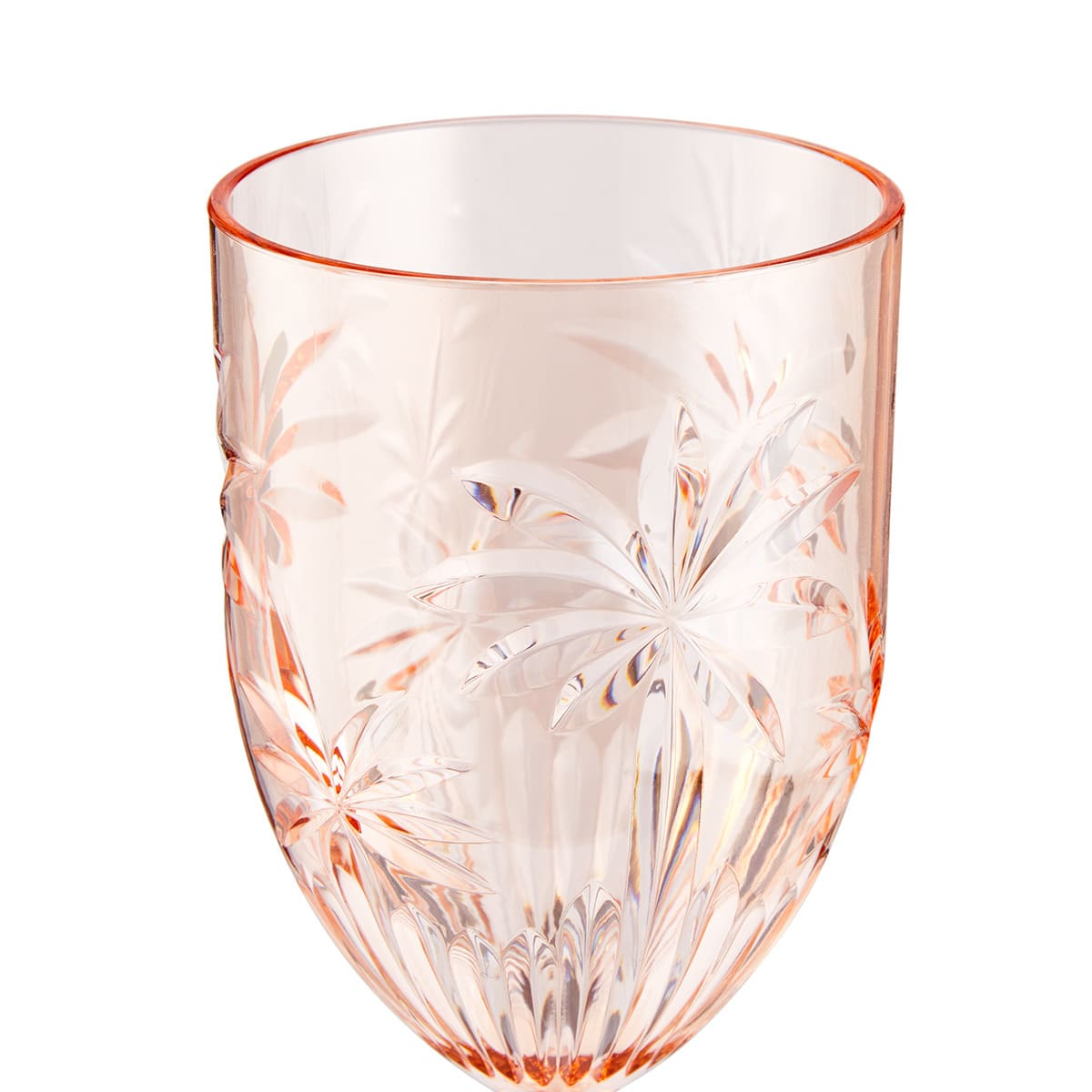 4 Pink Palm Acrylic Wine Glasses Kmart