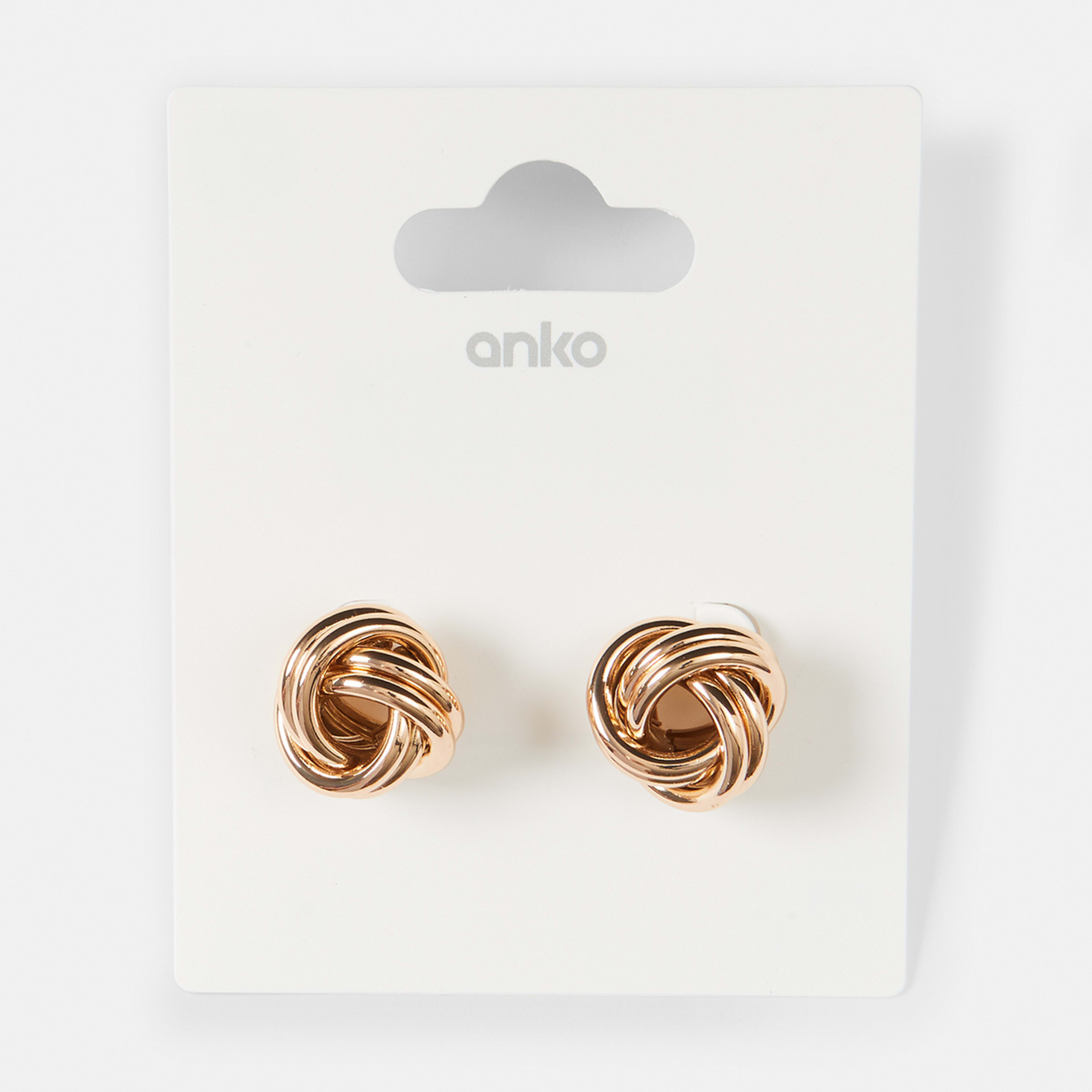 4 Knot Stud Earrings - Gold Tone Gold, 4 of 4