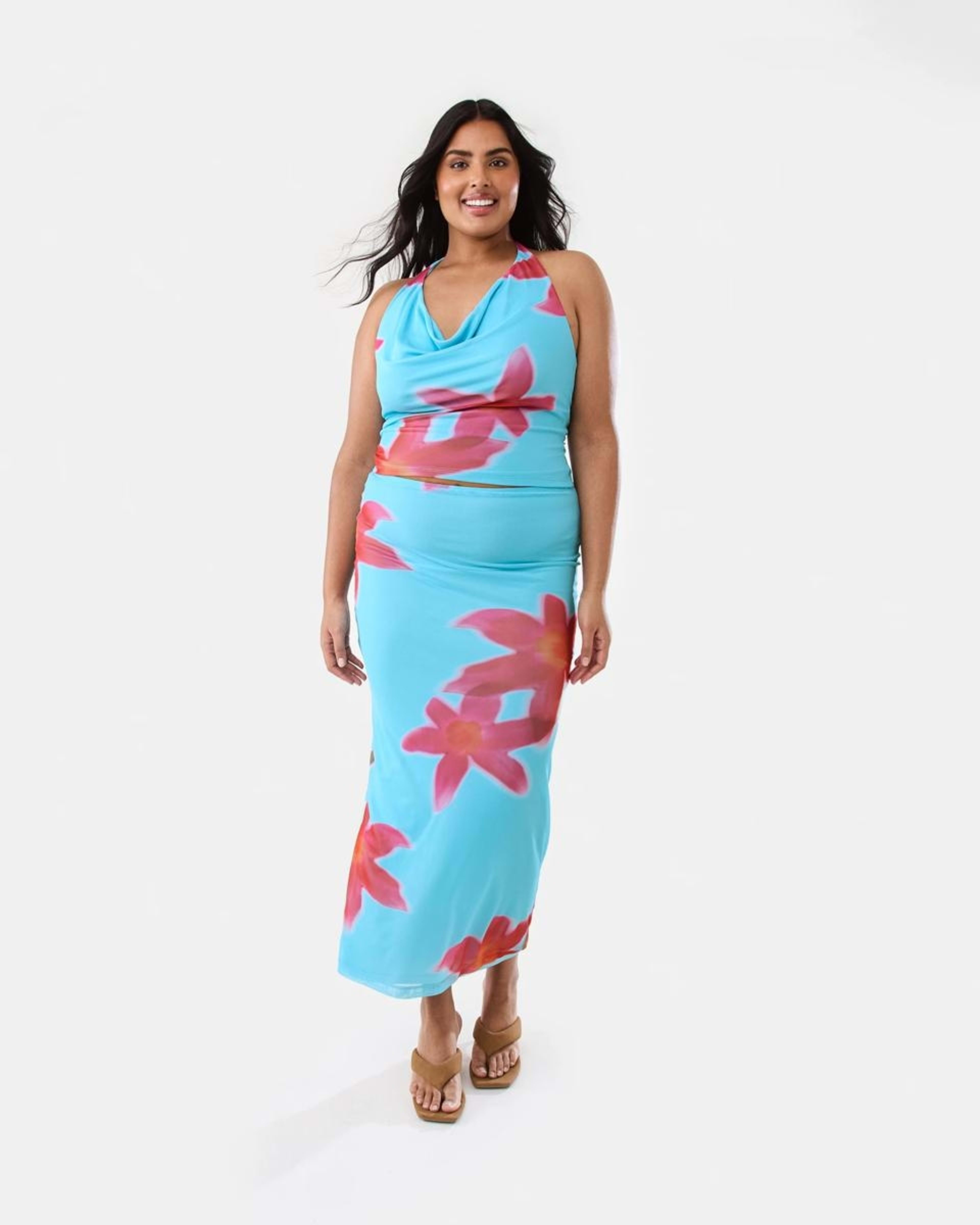 4 Mesh Maxi Skirt HOT TROP CLEAR AQUA, 4 of 8