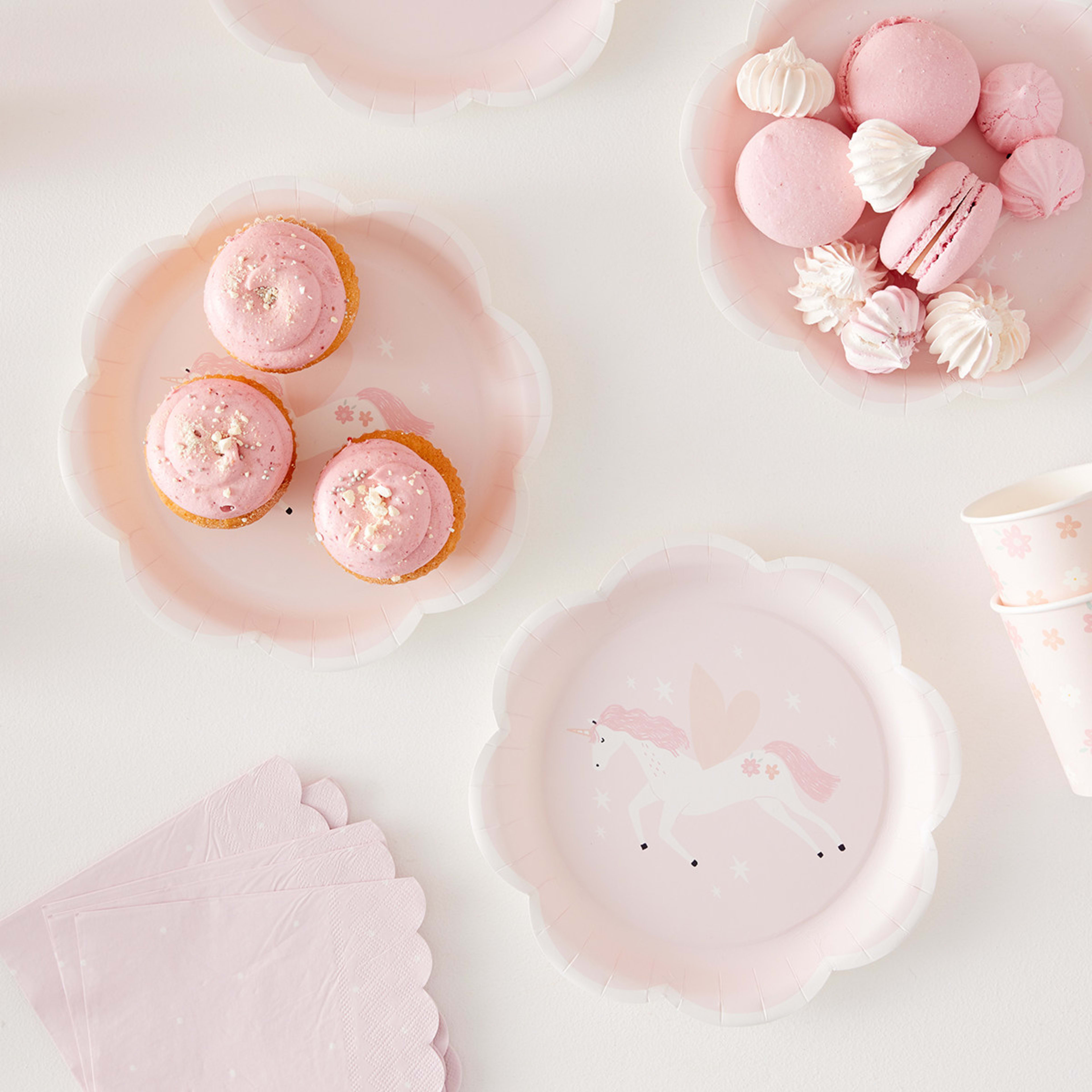 16 Pack Unicorn Floral Paper Plates Kmart