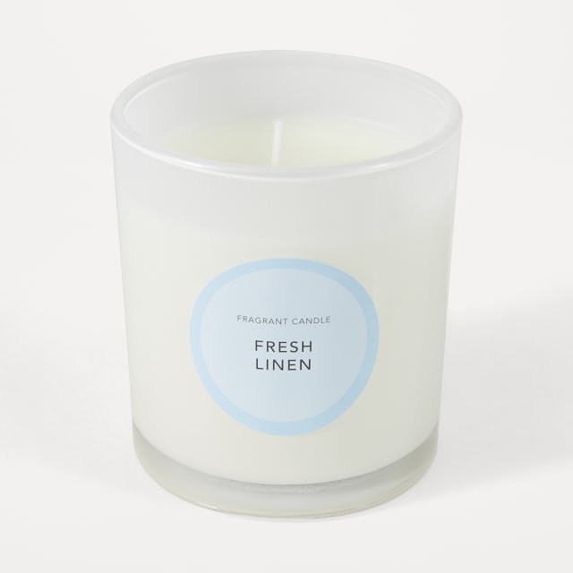 Fresh Linen Fragrant Candle Medium Kmart