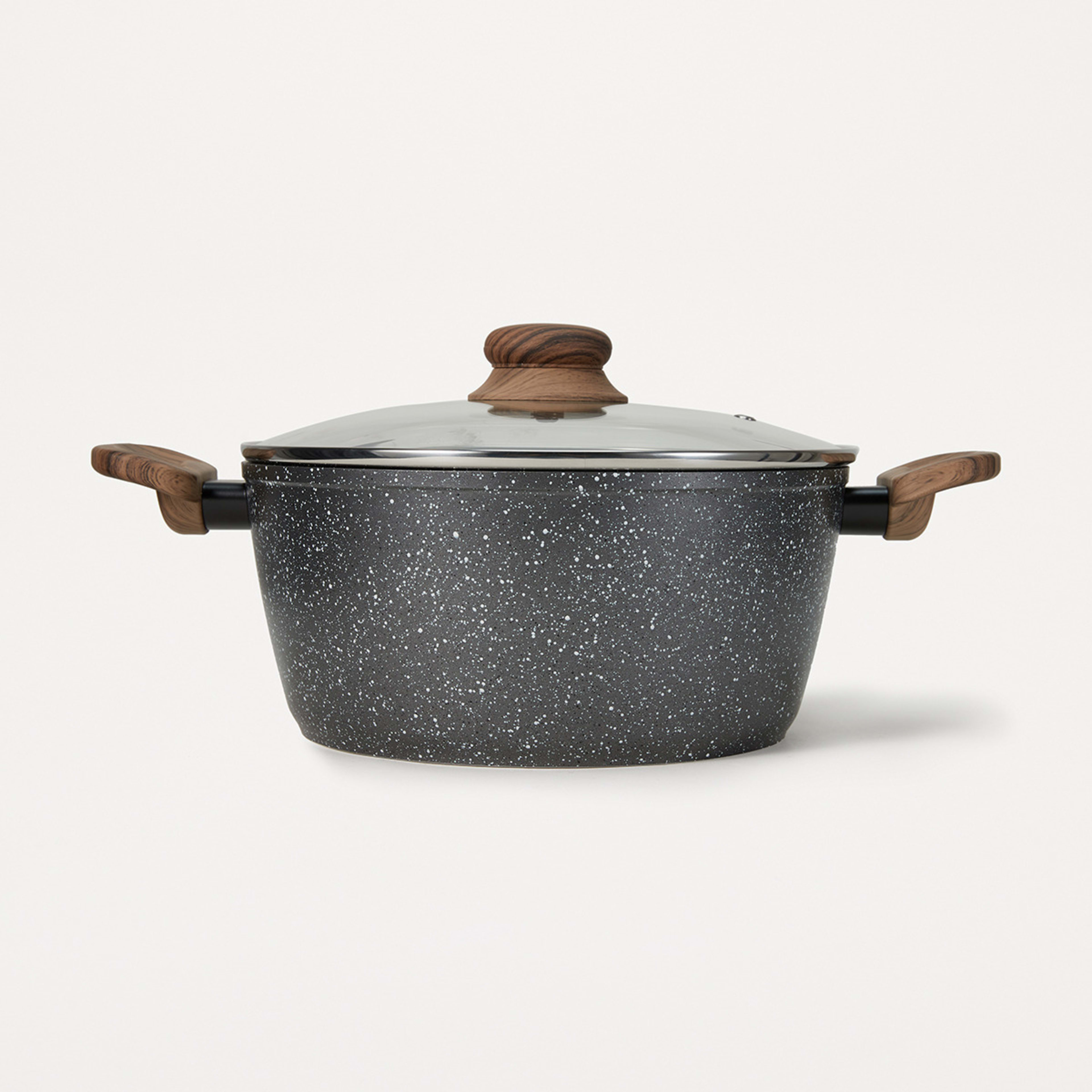 24cm Wood Look Handle Saucepan Kmart