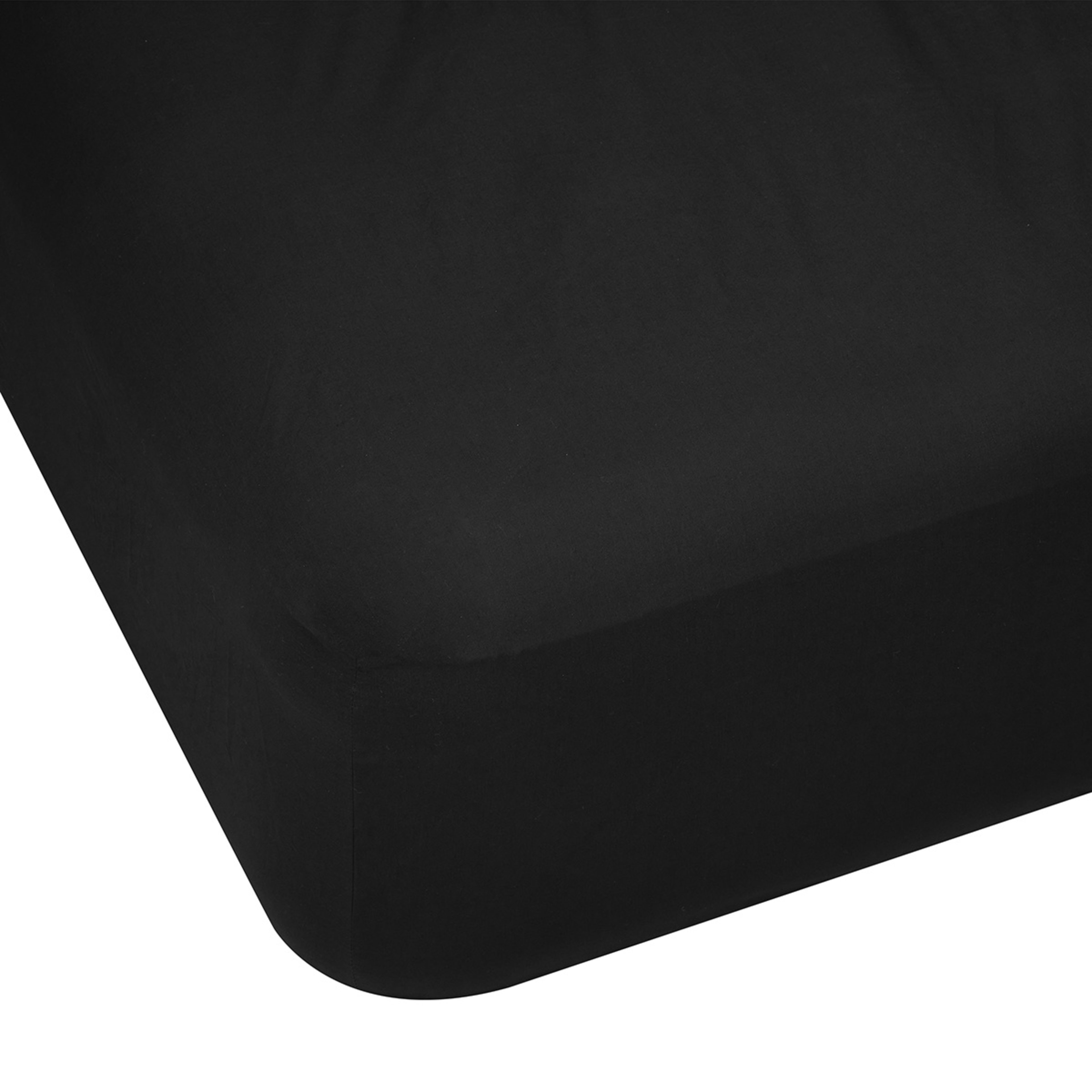 1 250 Thread Count Cotton Rich Fitted Sheet - Double Bed, Black