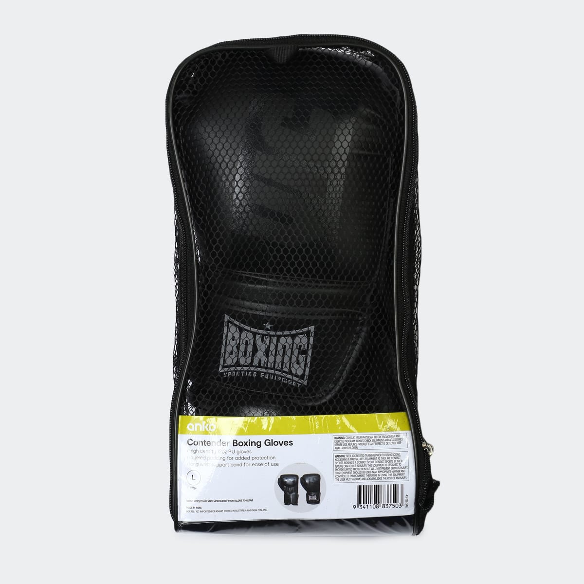 Contender Boxing Gloves Large, Black Kmart NZ