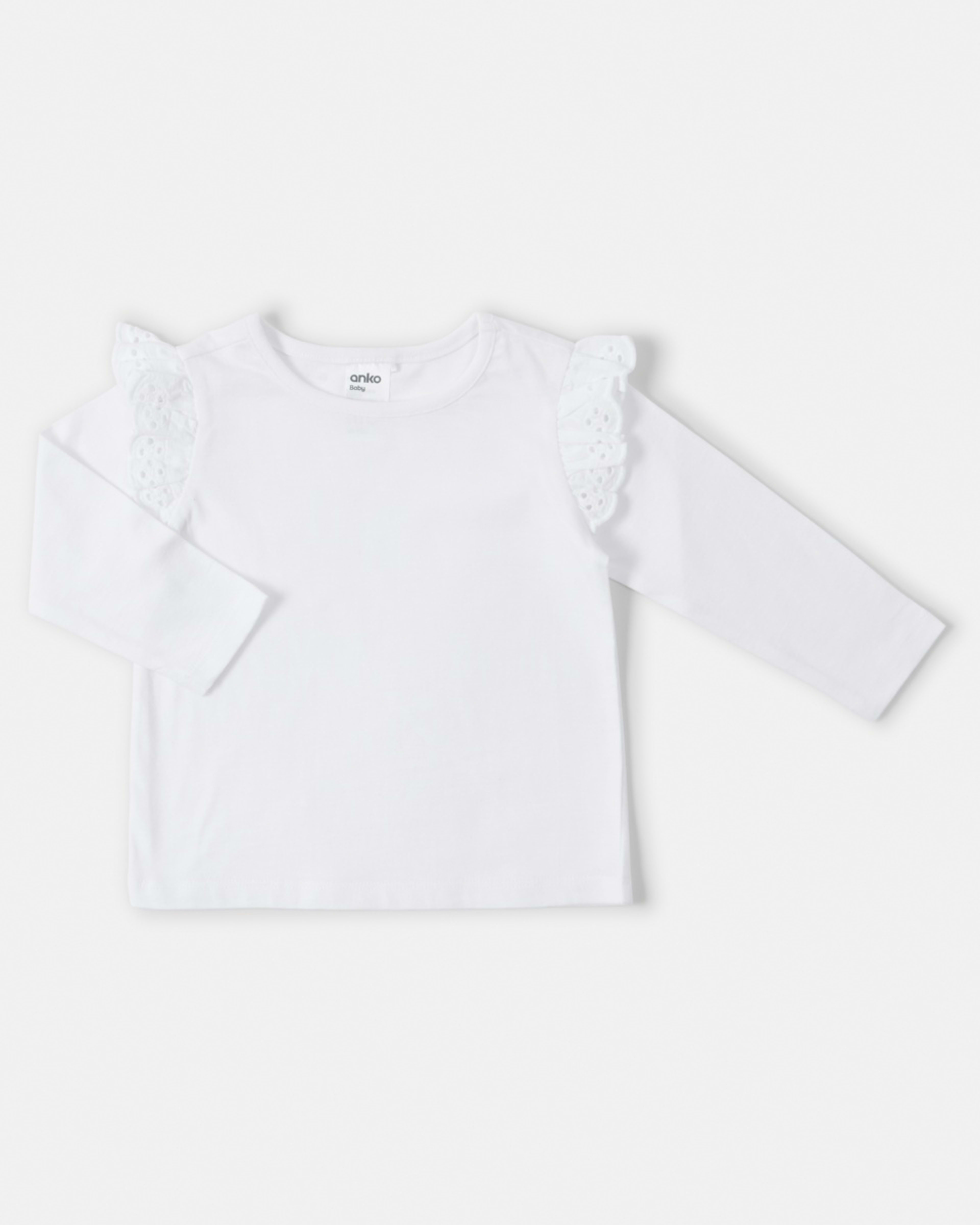 4 3 Pack Long Sleeve Broderie T-shirt Pnk Bge Pk, 4 of 8