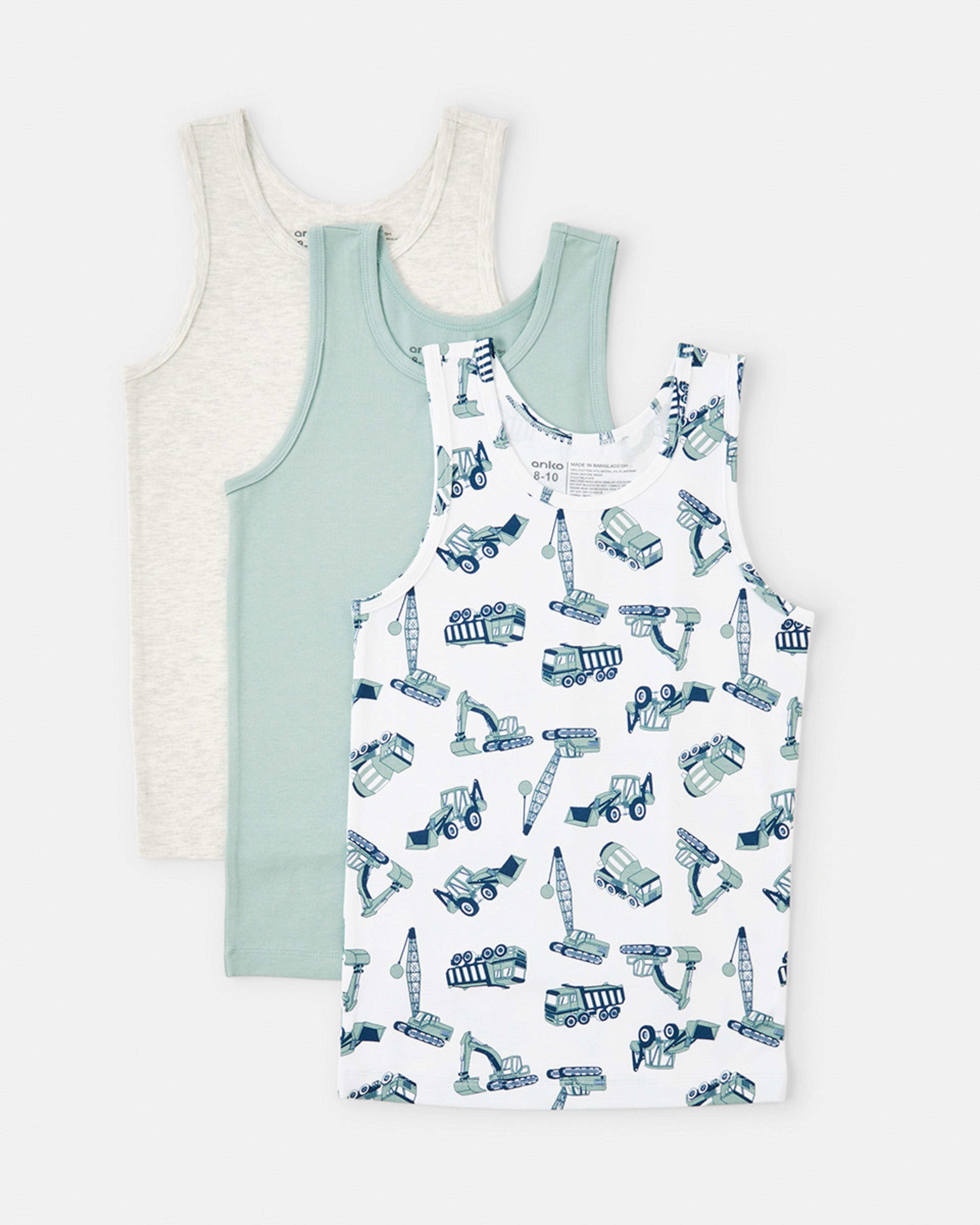 1 3 Pack Super Soft Singlets Digger, 1 of 6