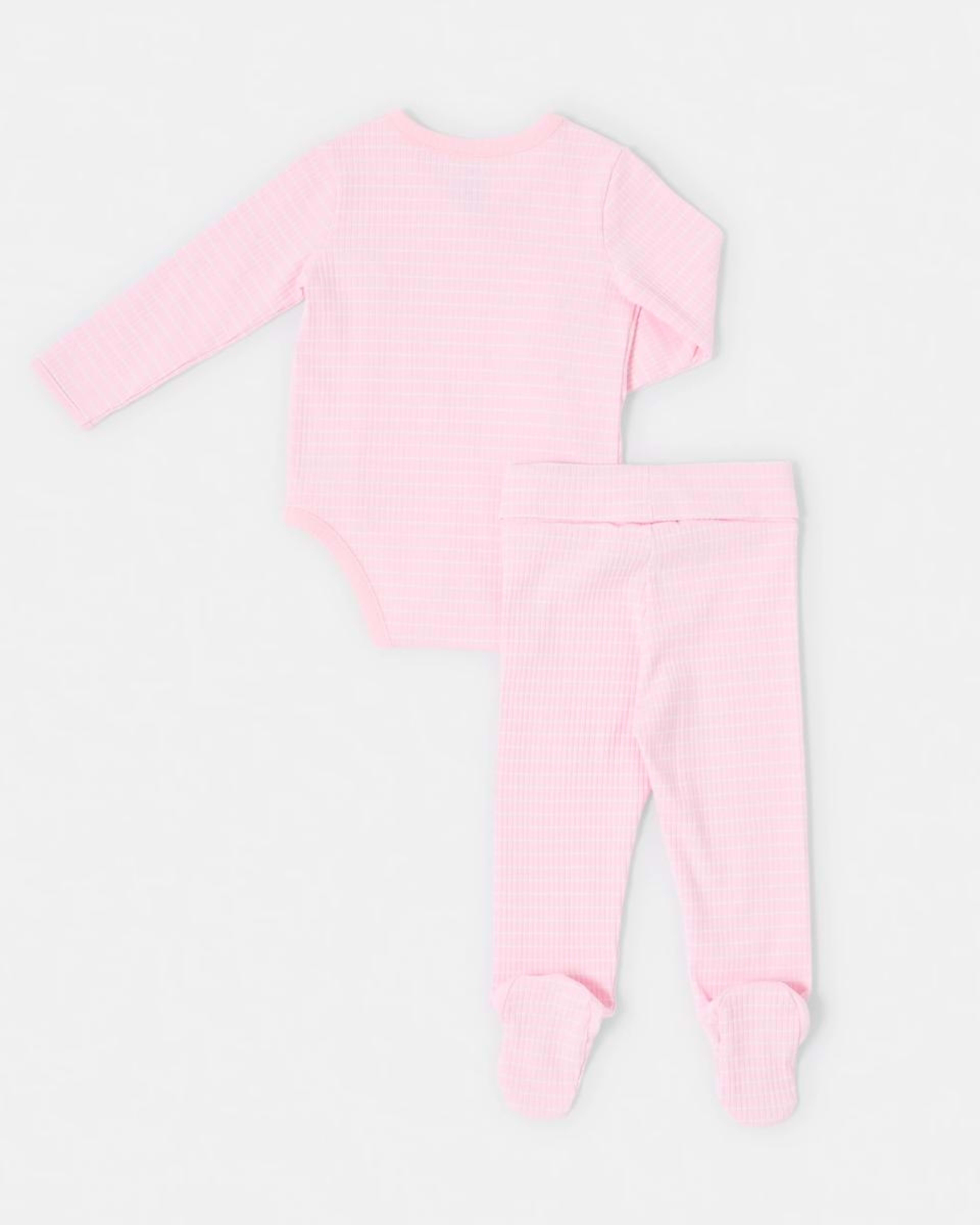 2 2 Piece Long Sleeve Wrap Newborn Set PINK STRIPE, 2 of 7