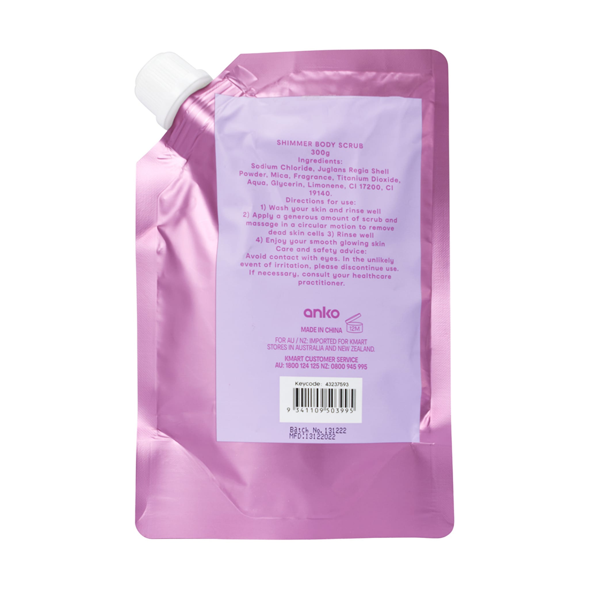 You Glow Girl Shimmer Body Scrub 300g Bubblegum Yum Scent Kmart