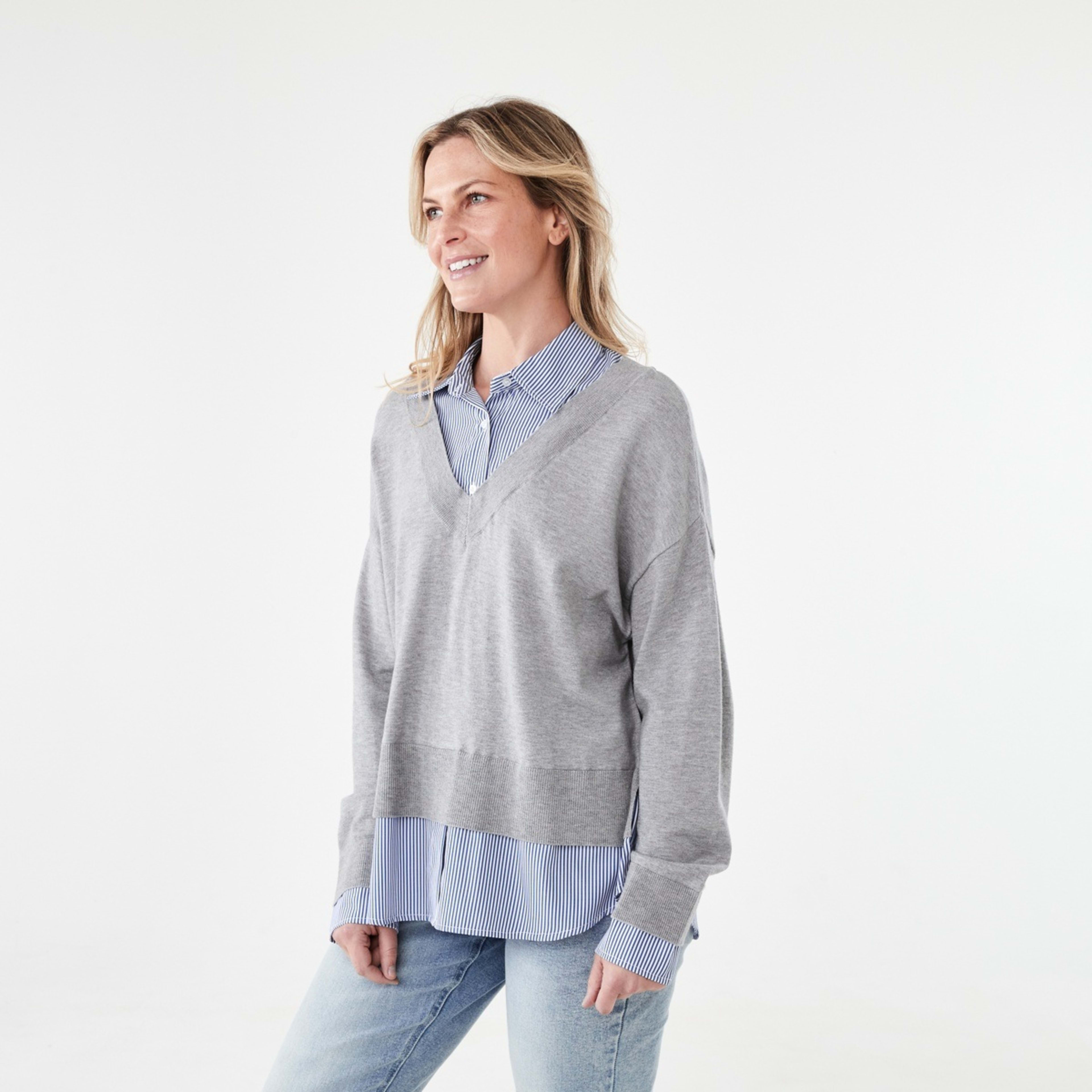 2 Twofer Jumper Grey Marle, 2 of 7
