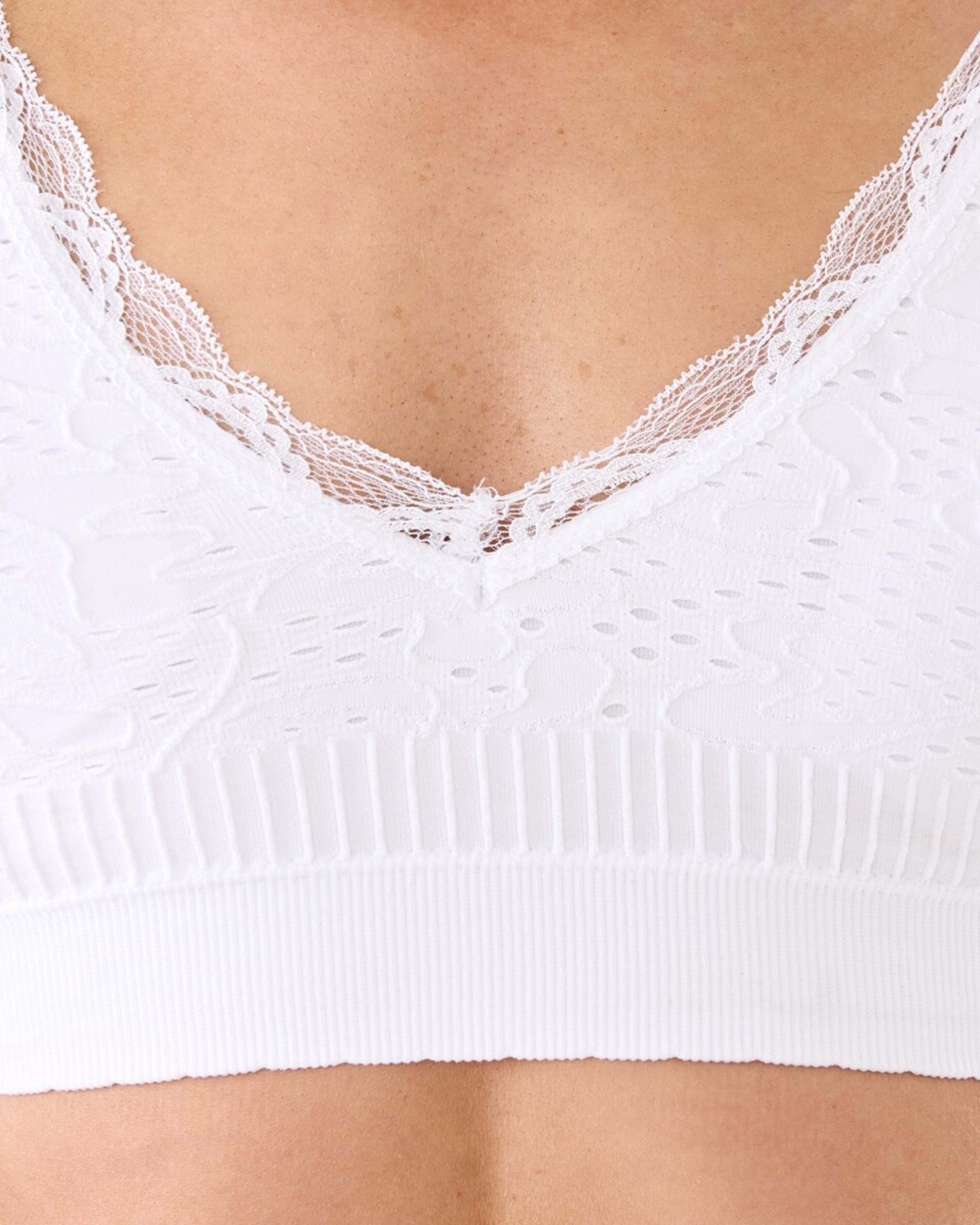 7 Wirefree Seamfree Floral Bralette WHITE, 7 of 8