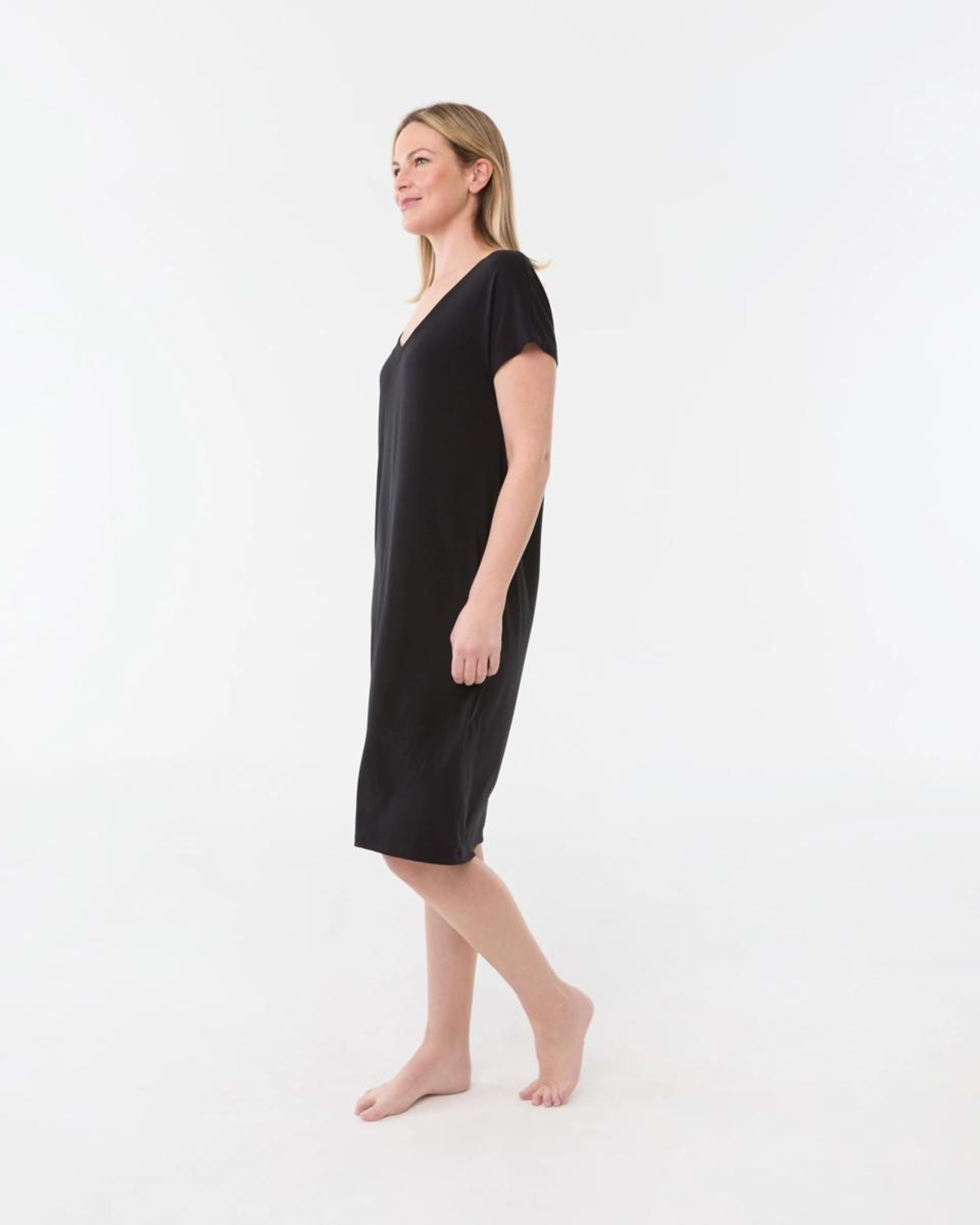 2 Short Sleeve Comfort Nightie BLACK, 2 of 5