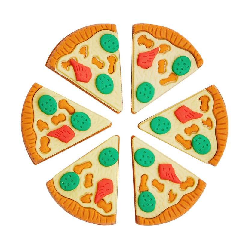 6 Pack Pizza Erasers Kmart
