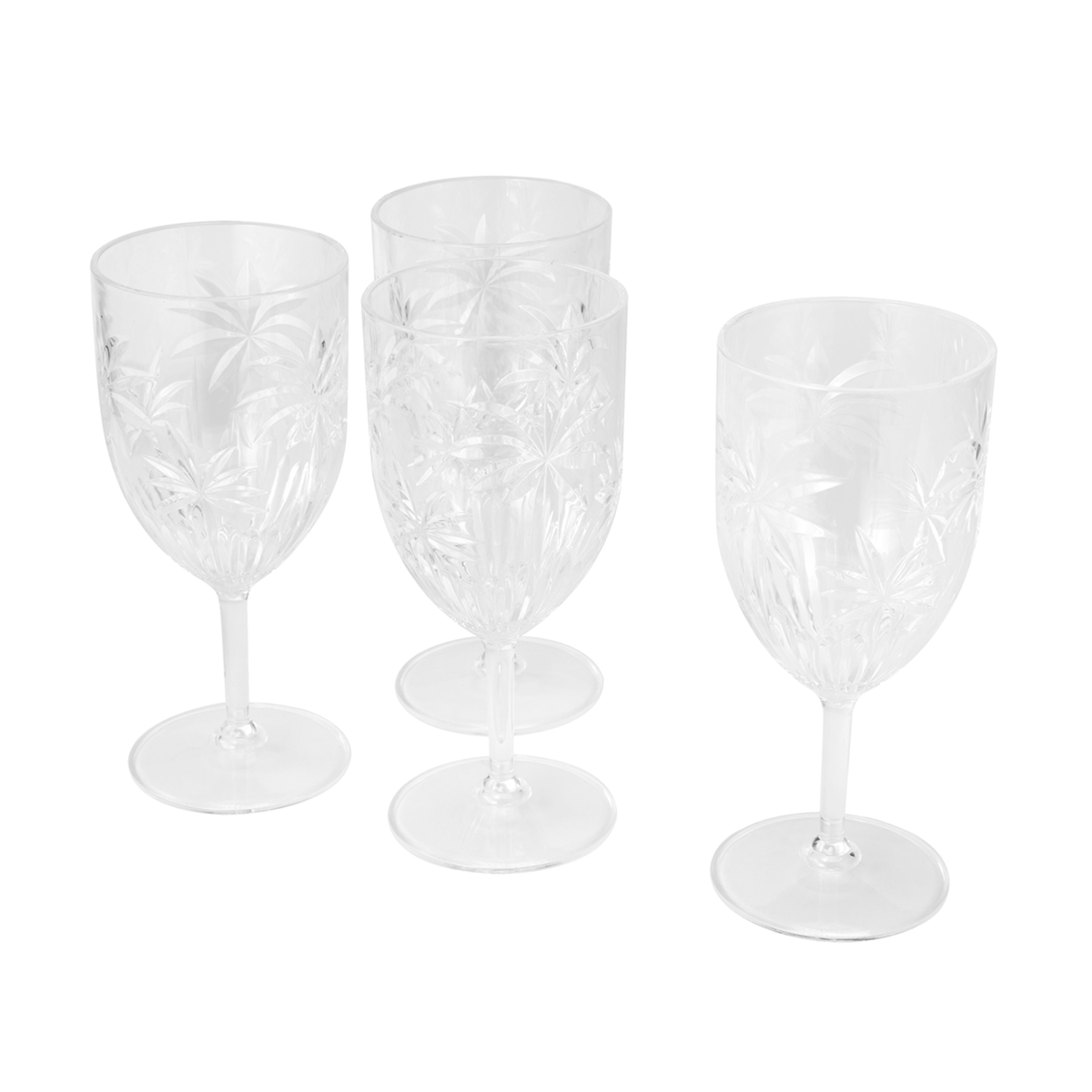 4 Clear Palm Acrylic Wine Glasses Kmart