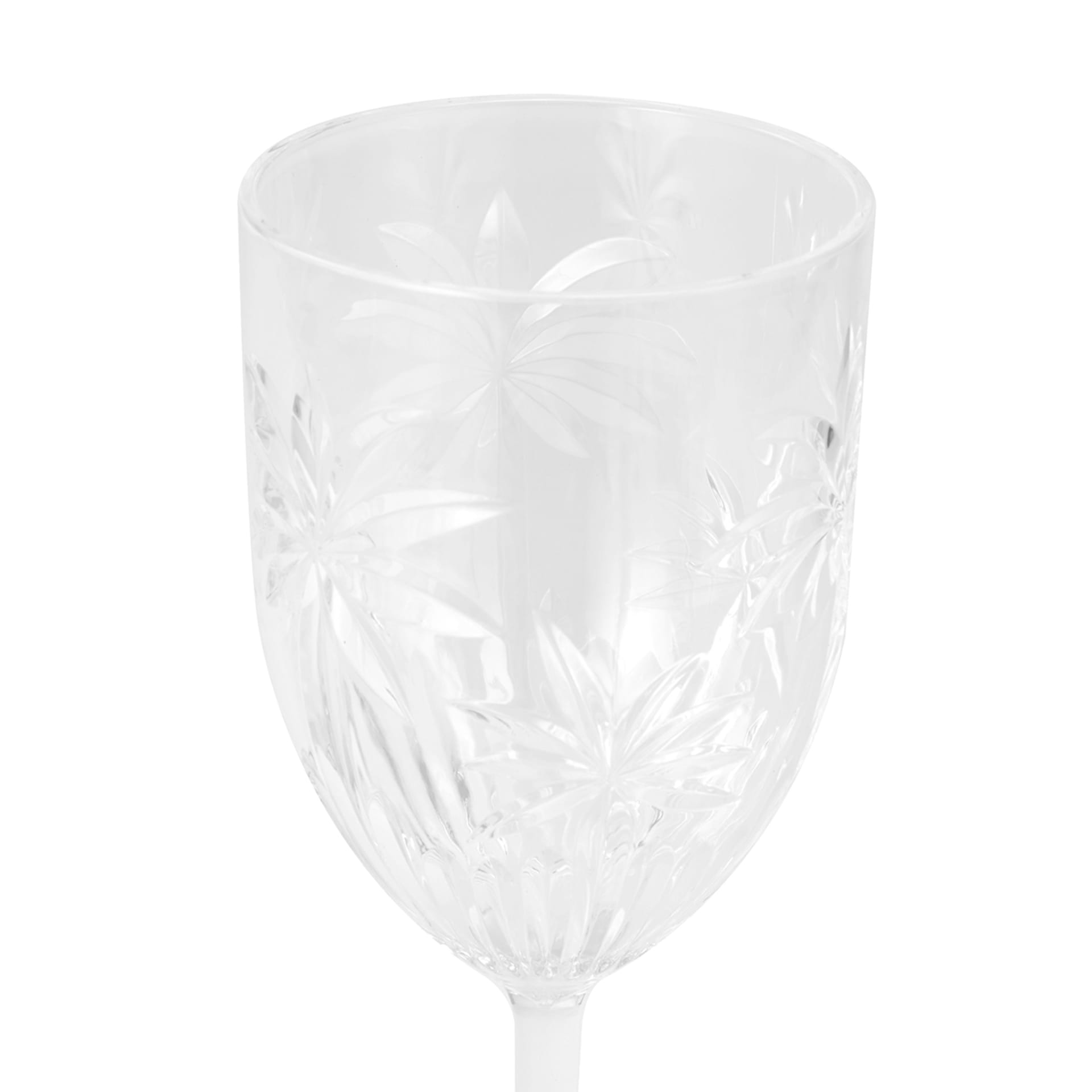 4 Clear Palm Acrylic Wine Glasses Kmart