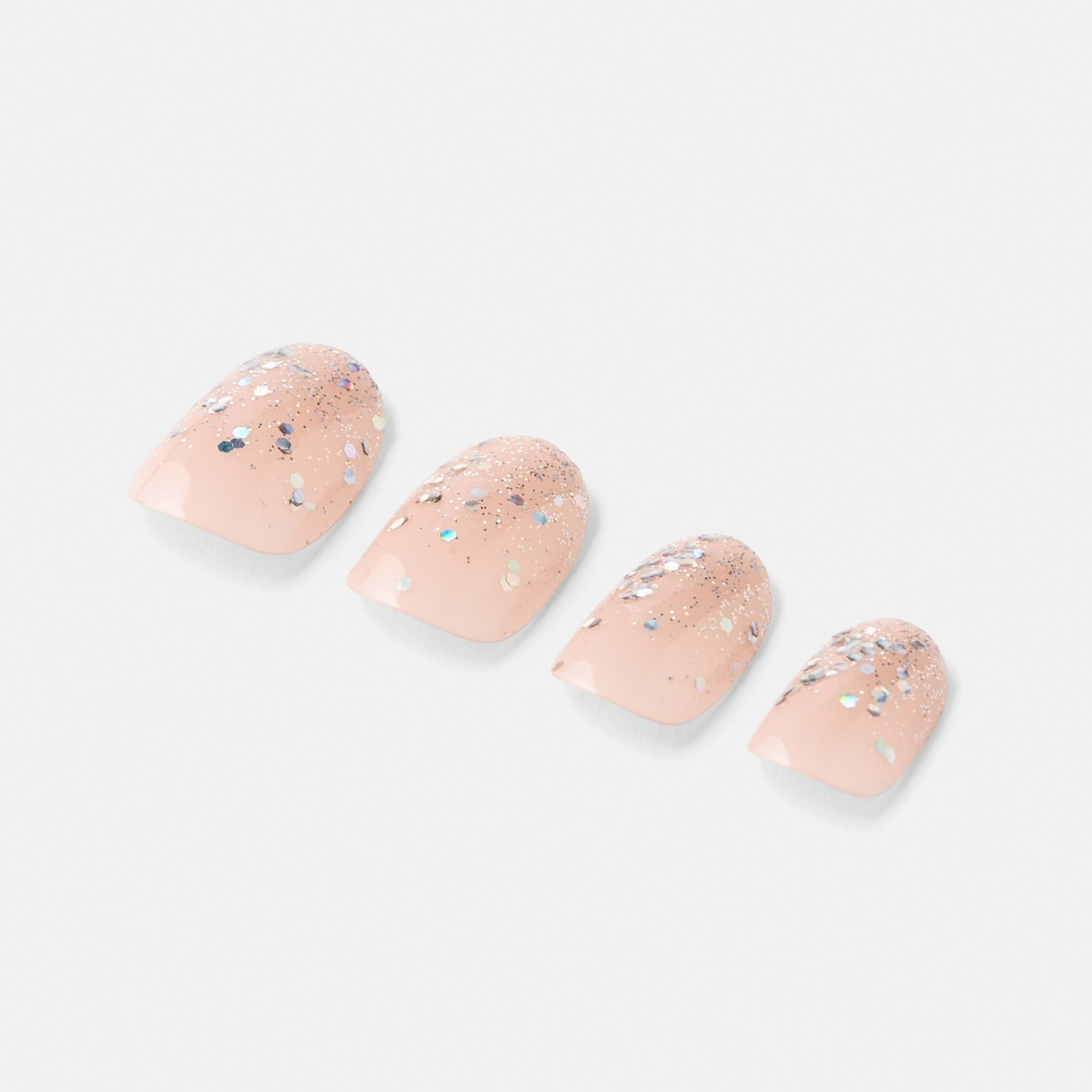 5 OXX Cosmetics 24 Pack Artificial Nails with Adhesive - Oval Shape, Chunky Glitter Tip, 5 of 5