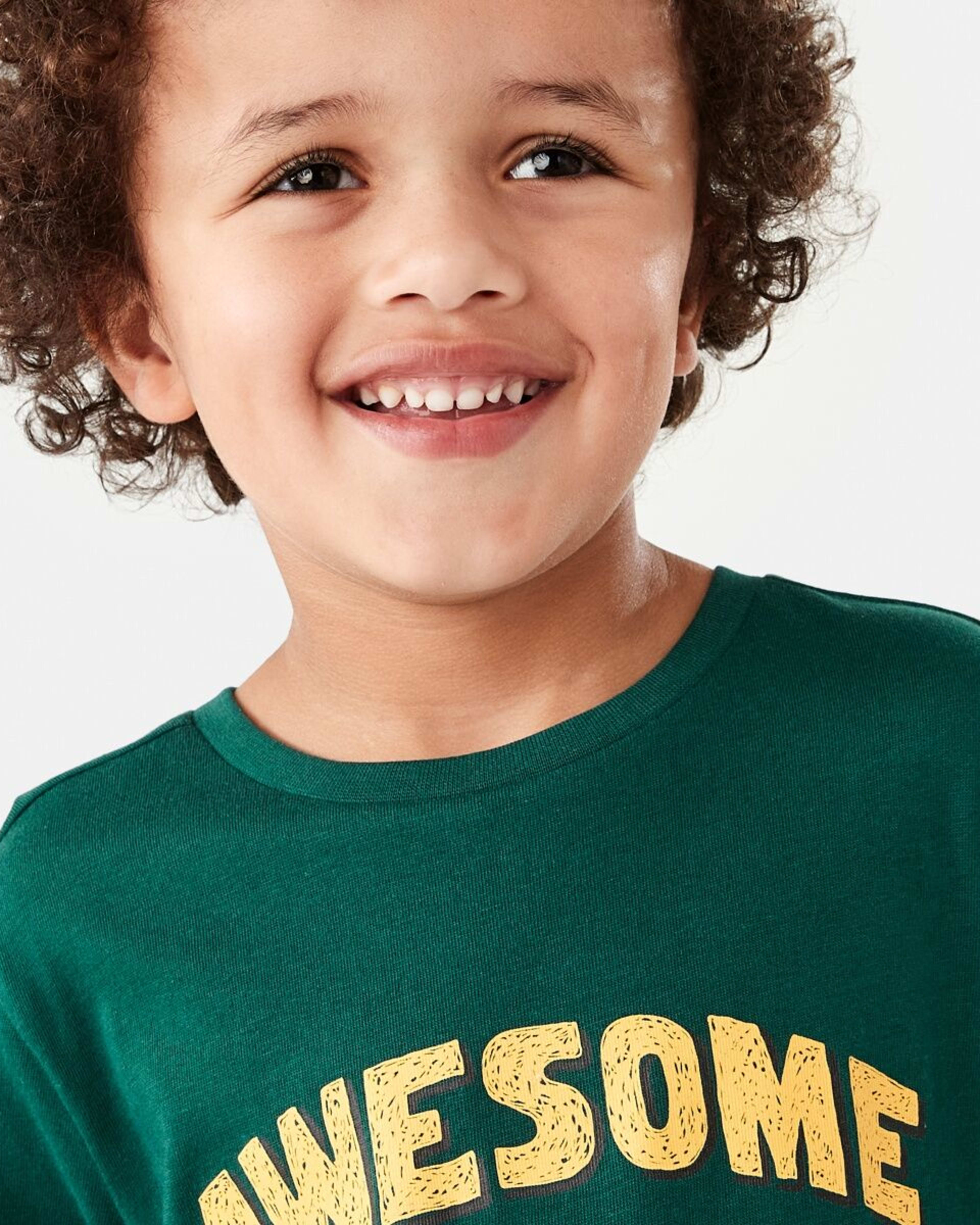 3 Long Sleeve Print T-shirt Grn Awesom, 3 of 8
