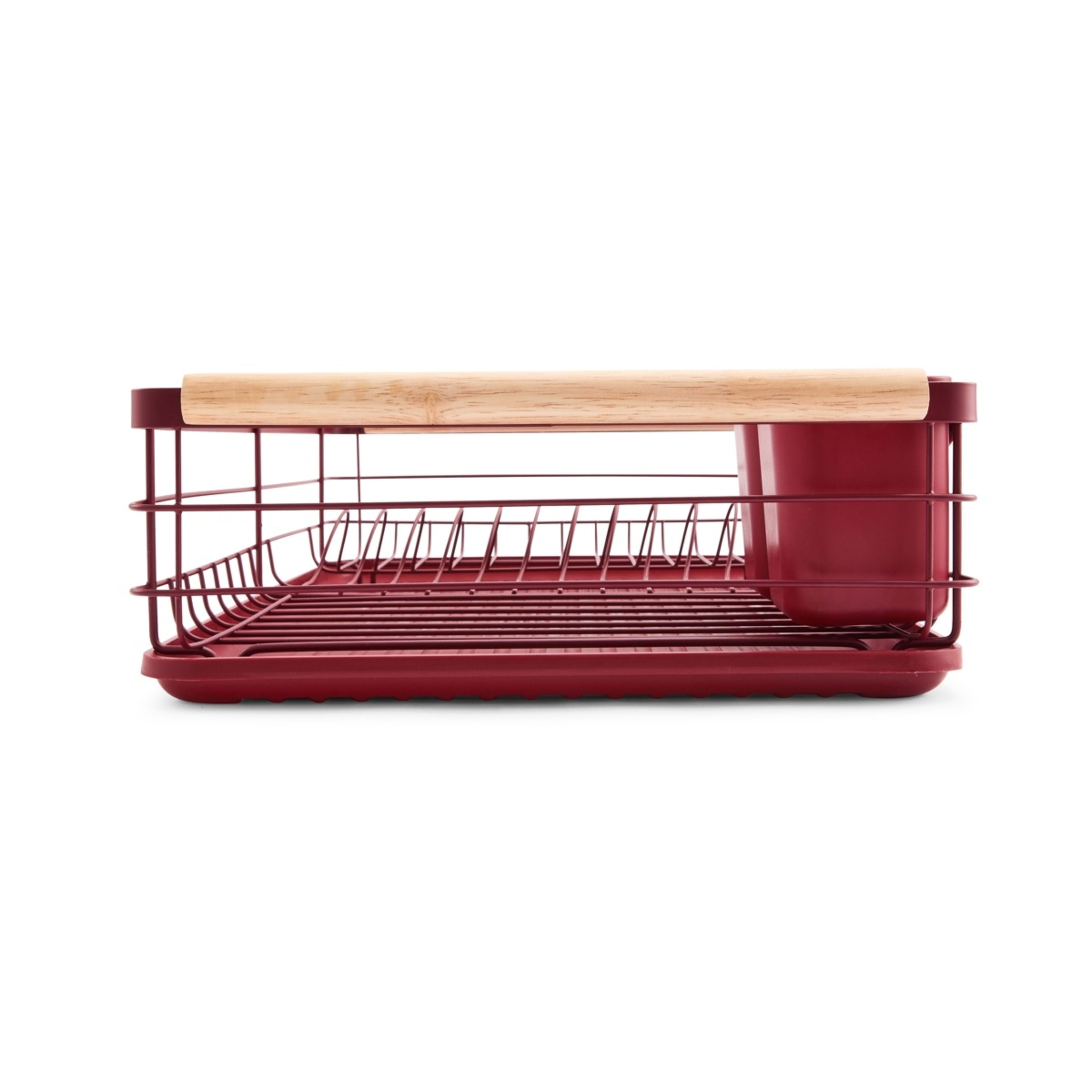 8 Red Wooden Handle Dish Rack, 8 of 10