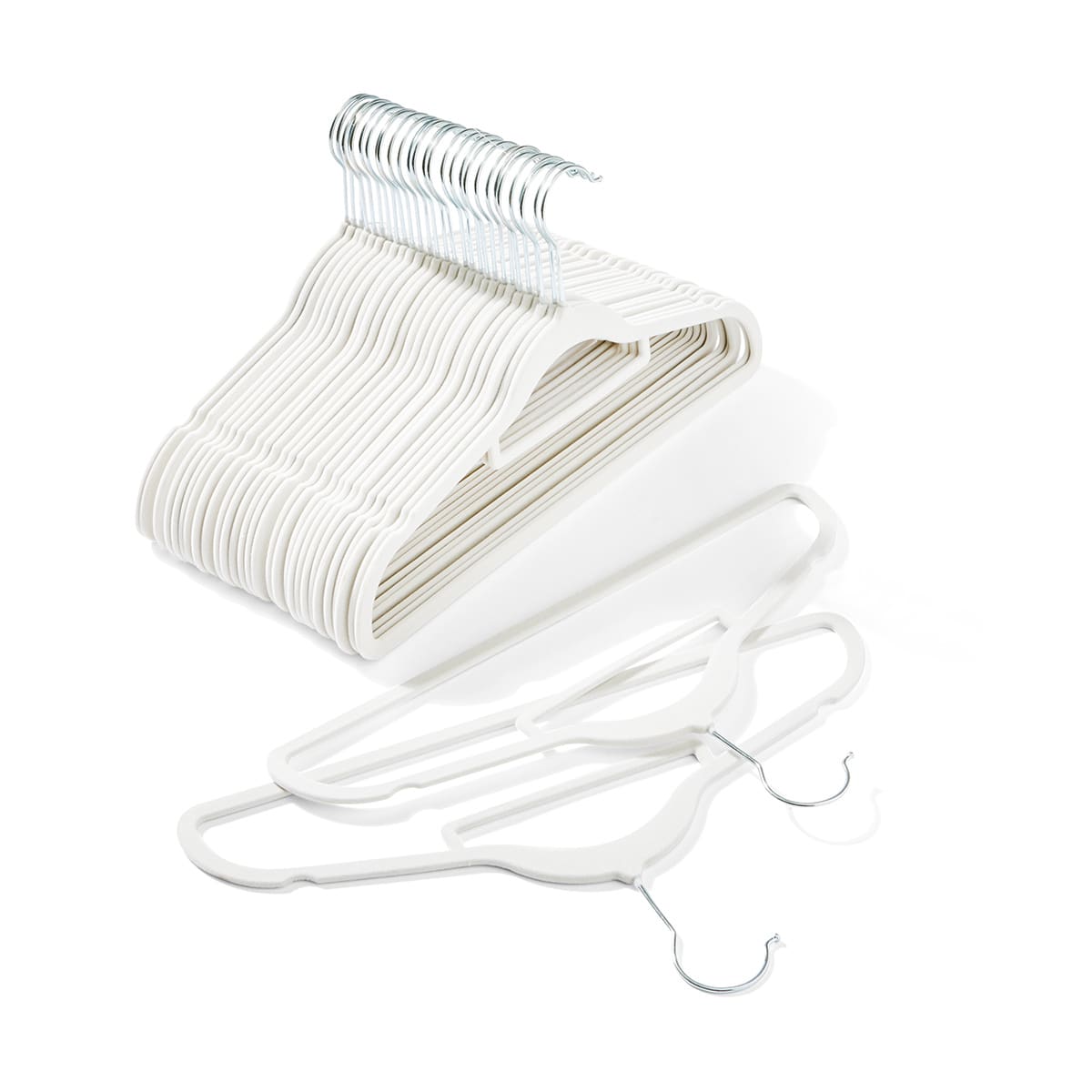 30 Pack Flocked Hangers White Kmart